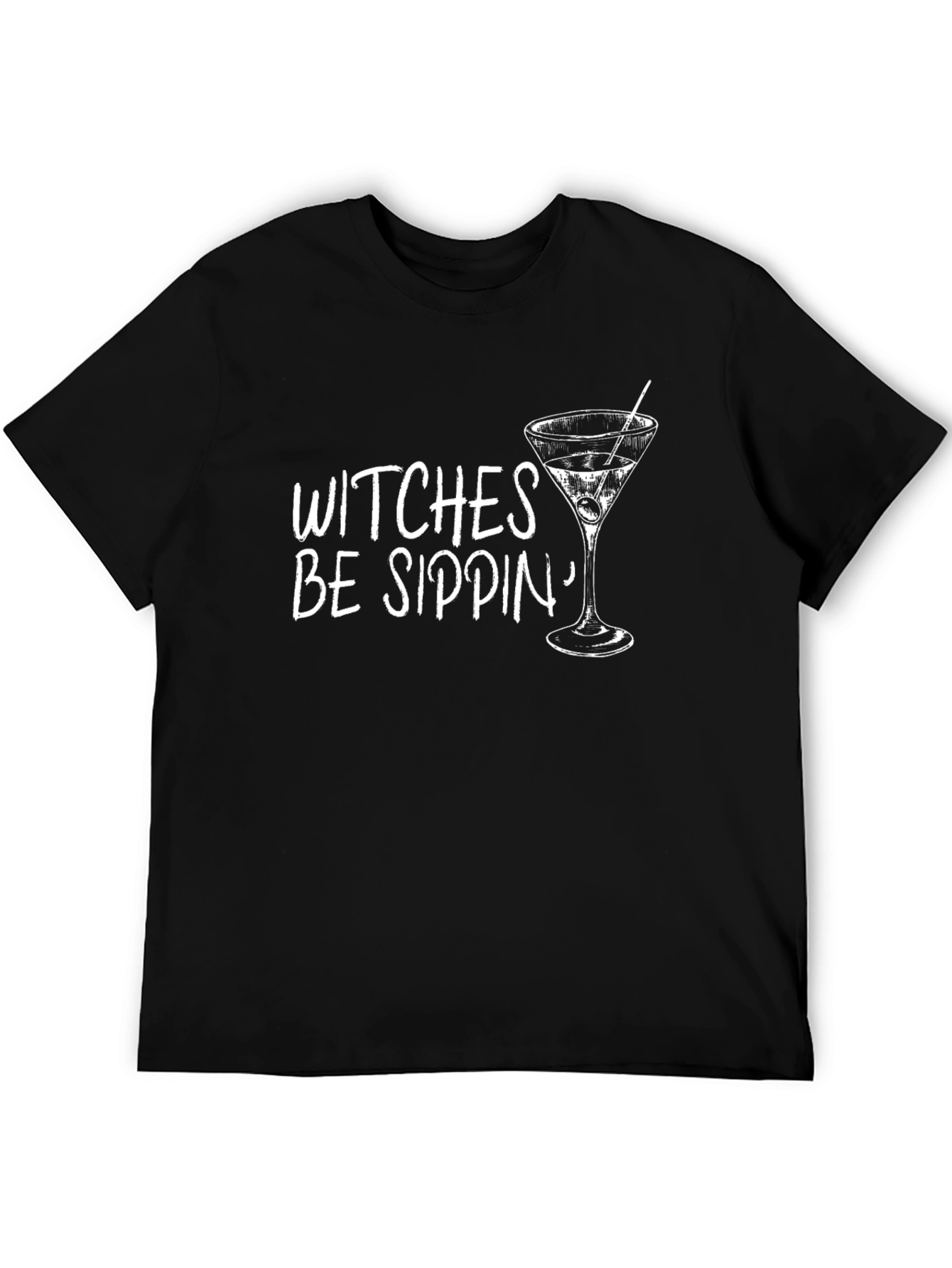 Witches Be Sippin Graphic Tee - Halloween Cocktail Shirt