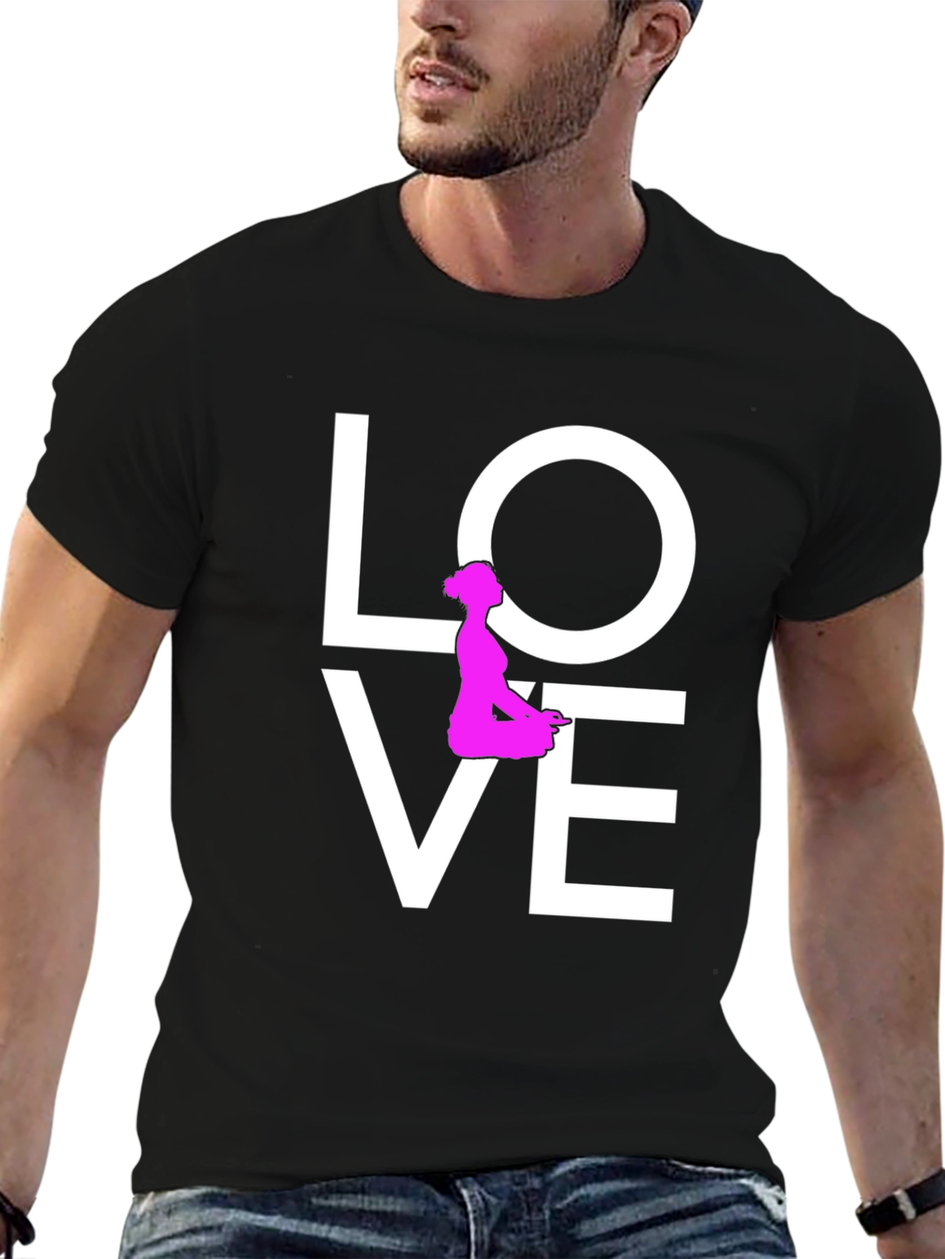 Yoga Love Graphic Tee - Black