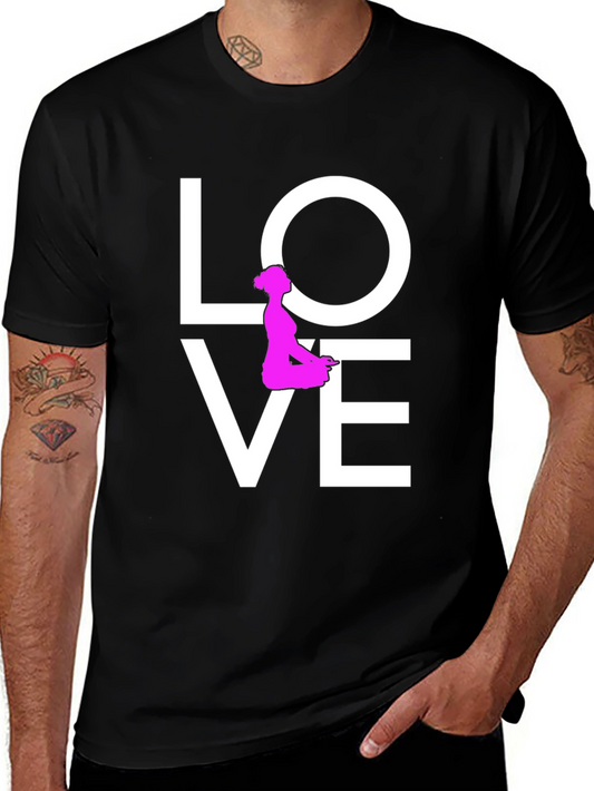 Yoga Love Graphic Tee - Black