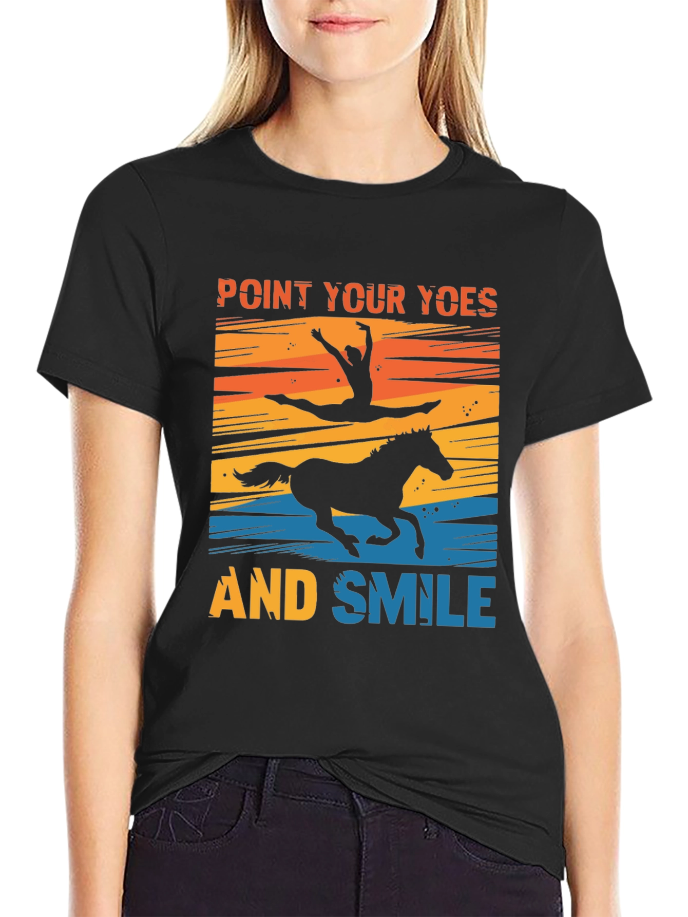 Point Your Toes and Smile Black T-Shirt