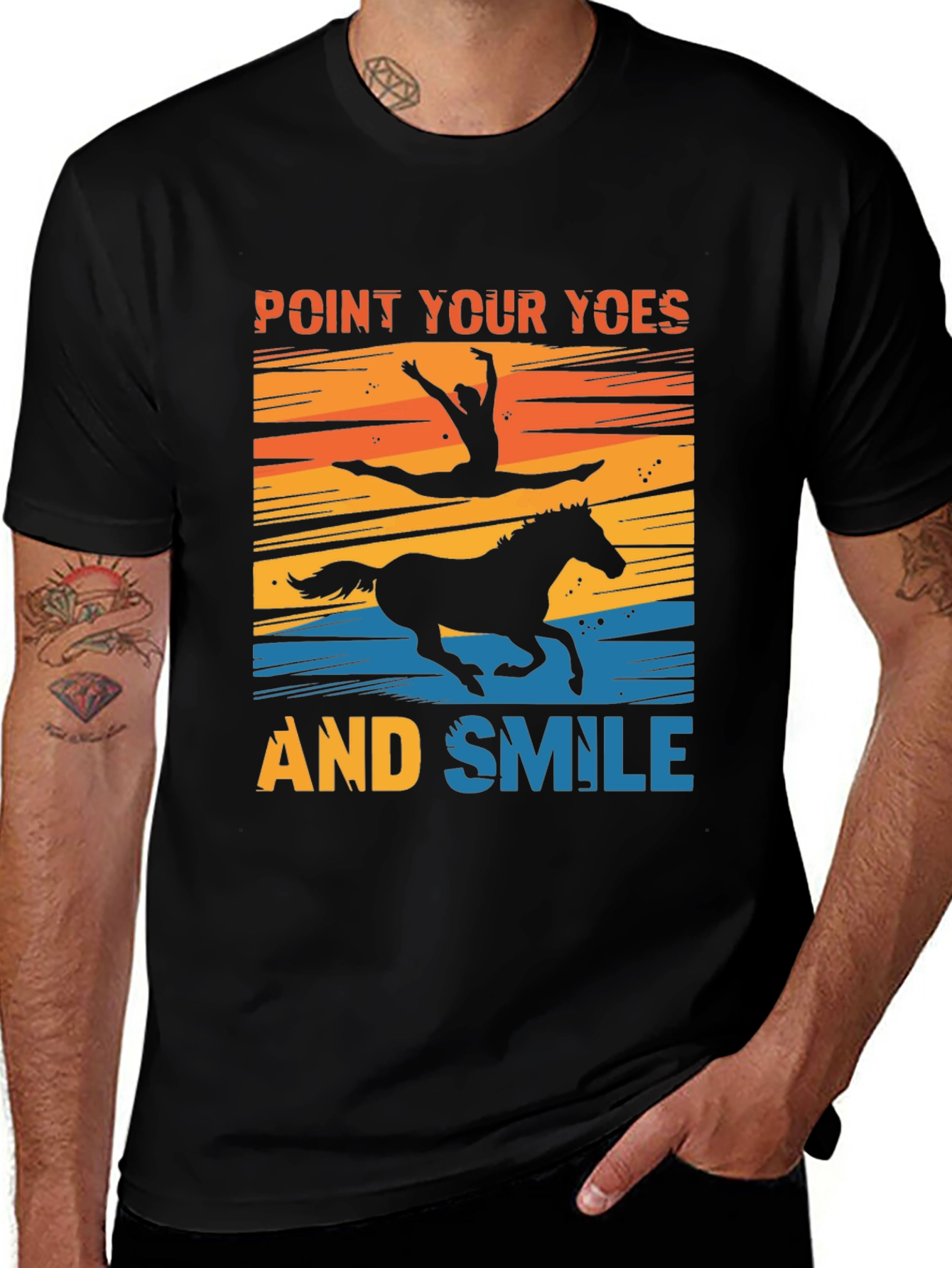 Point Your Toes and Smile Black T-Shirt
