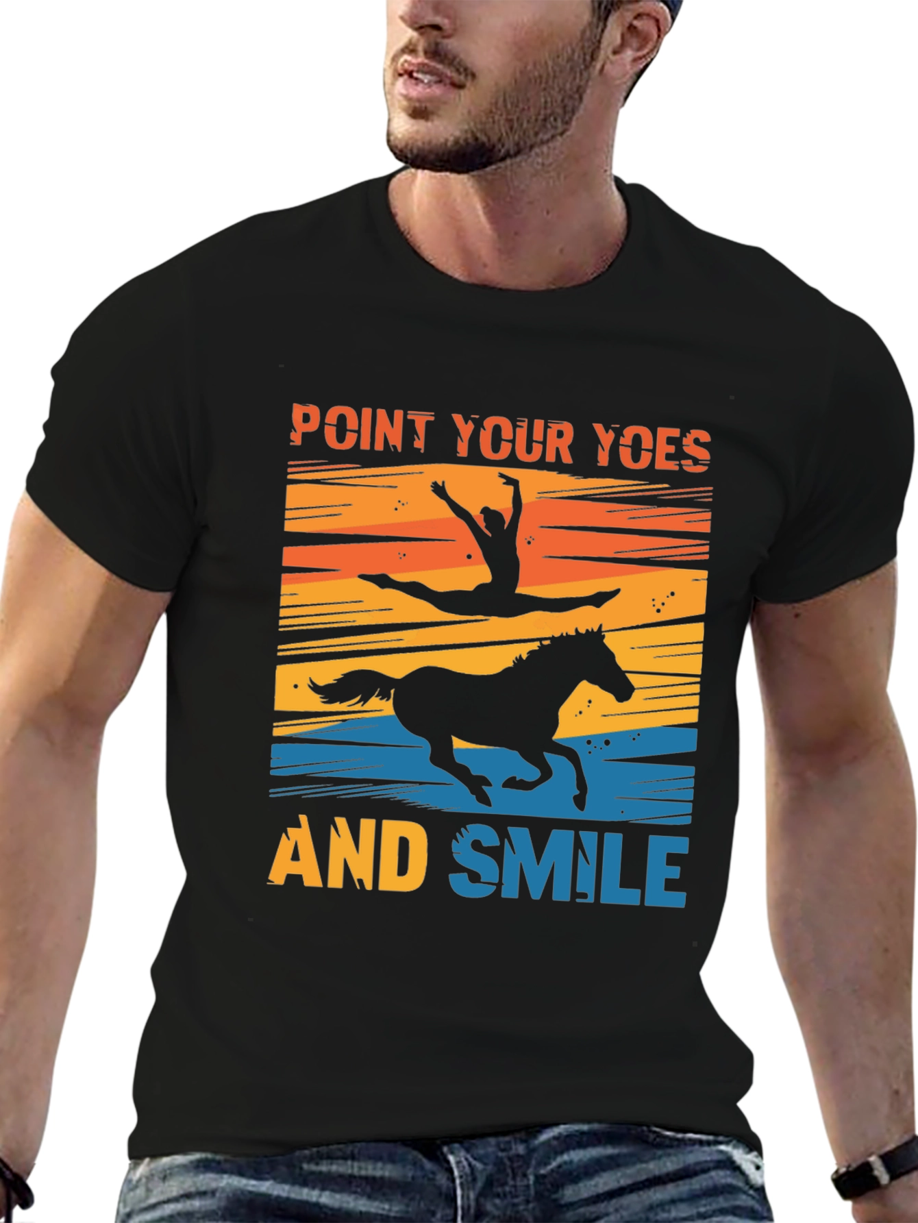 Point Your Toes and Smile Black T-Shirt