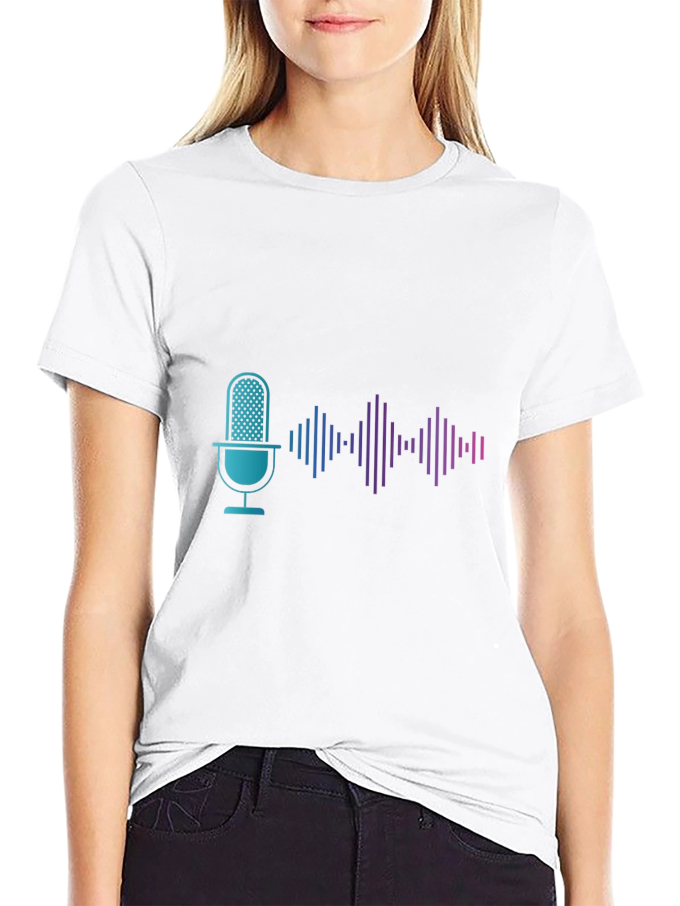 Podcast Microphone Wave Graphic Tee