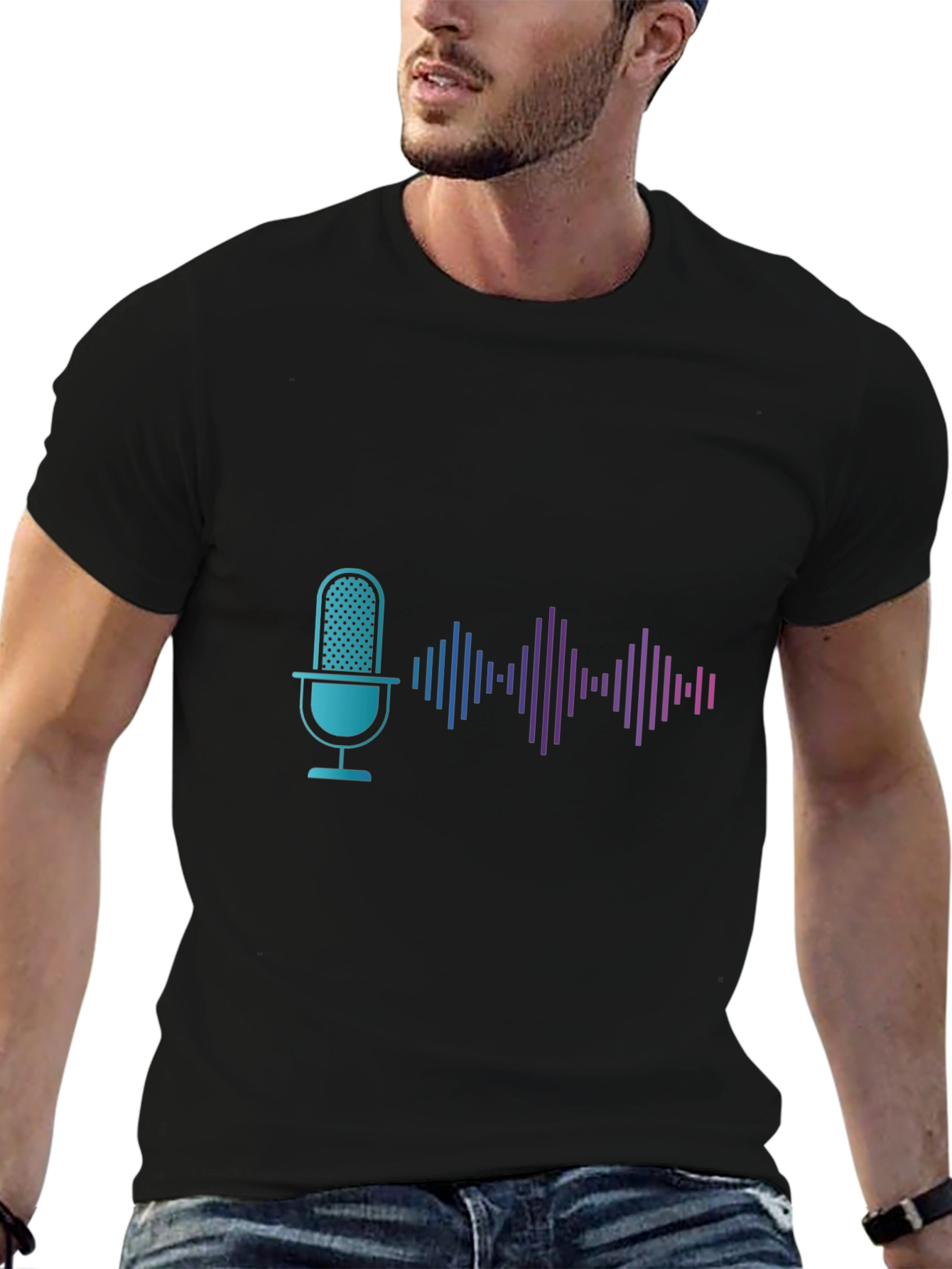 Podcast Microphone Wave Graphic Tee