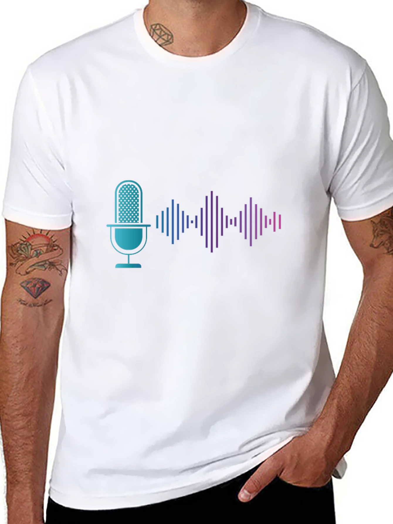 Podcast Microphone Wave Graphic Tee