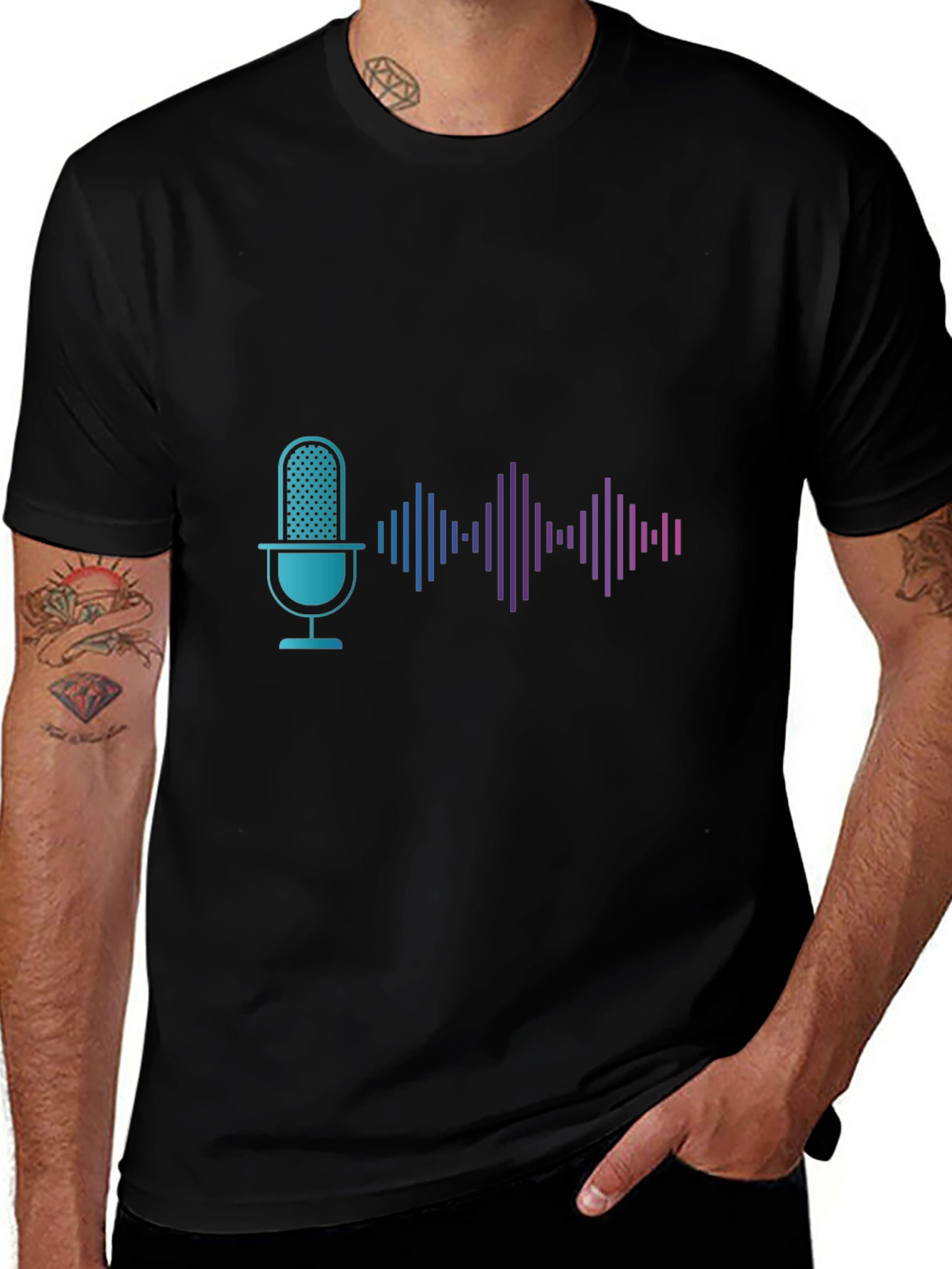 Podcast Microphone Wave Graphic Tee