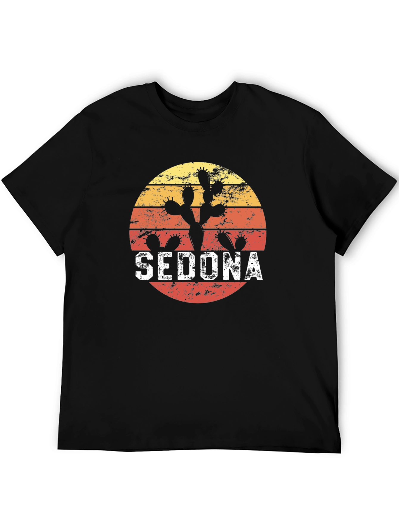 Sedona Cactus Retro Sunset Graphic T-Shirt