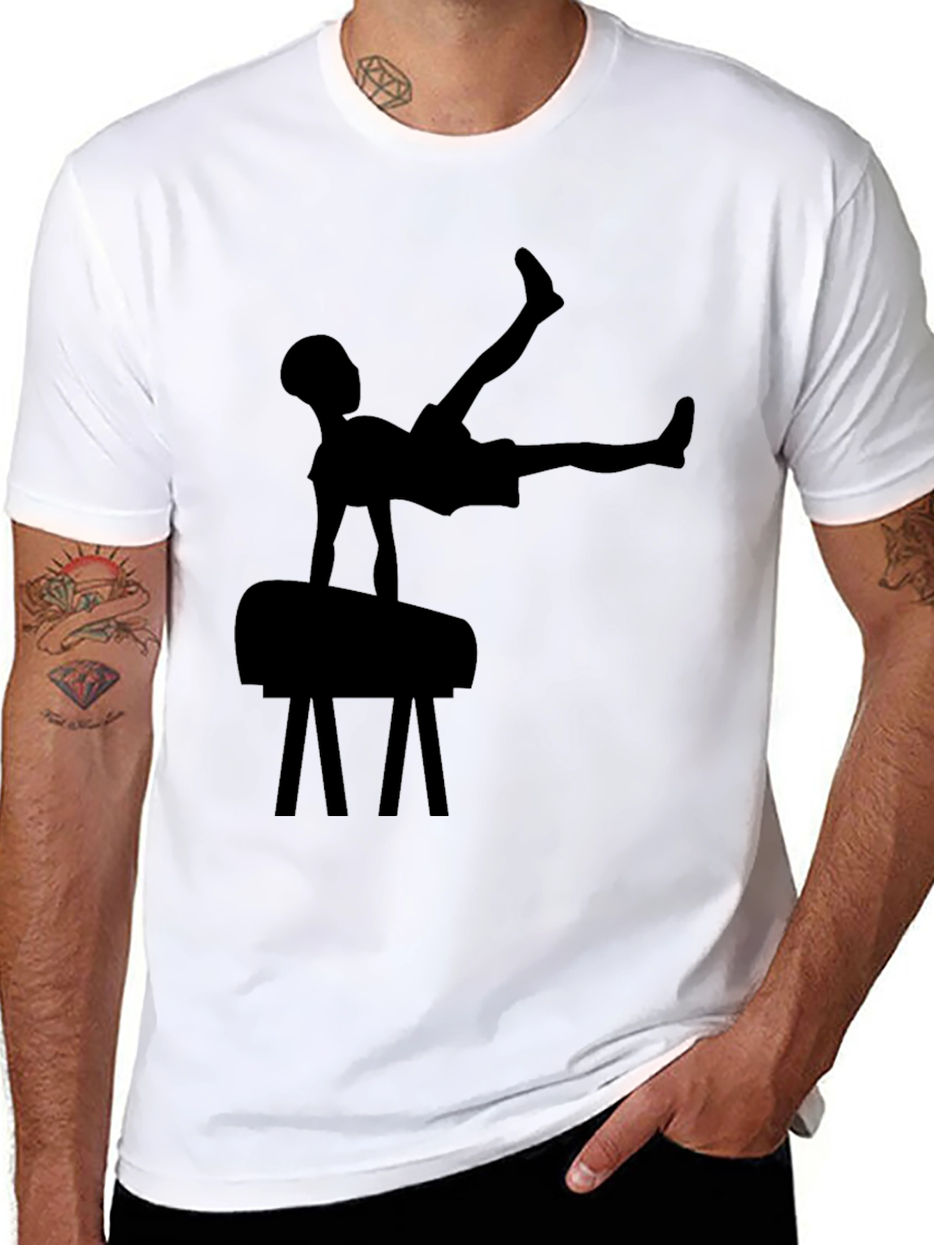 Gymnast Silhouette Black T-Shirt