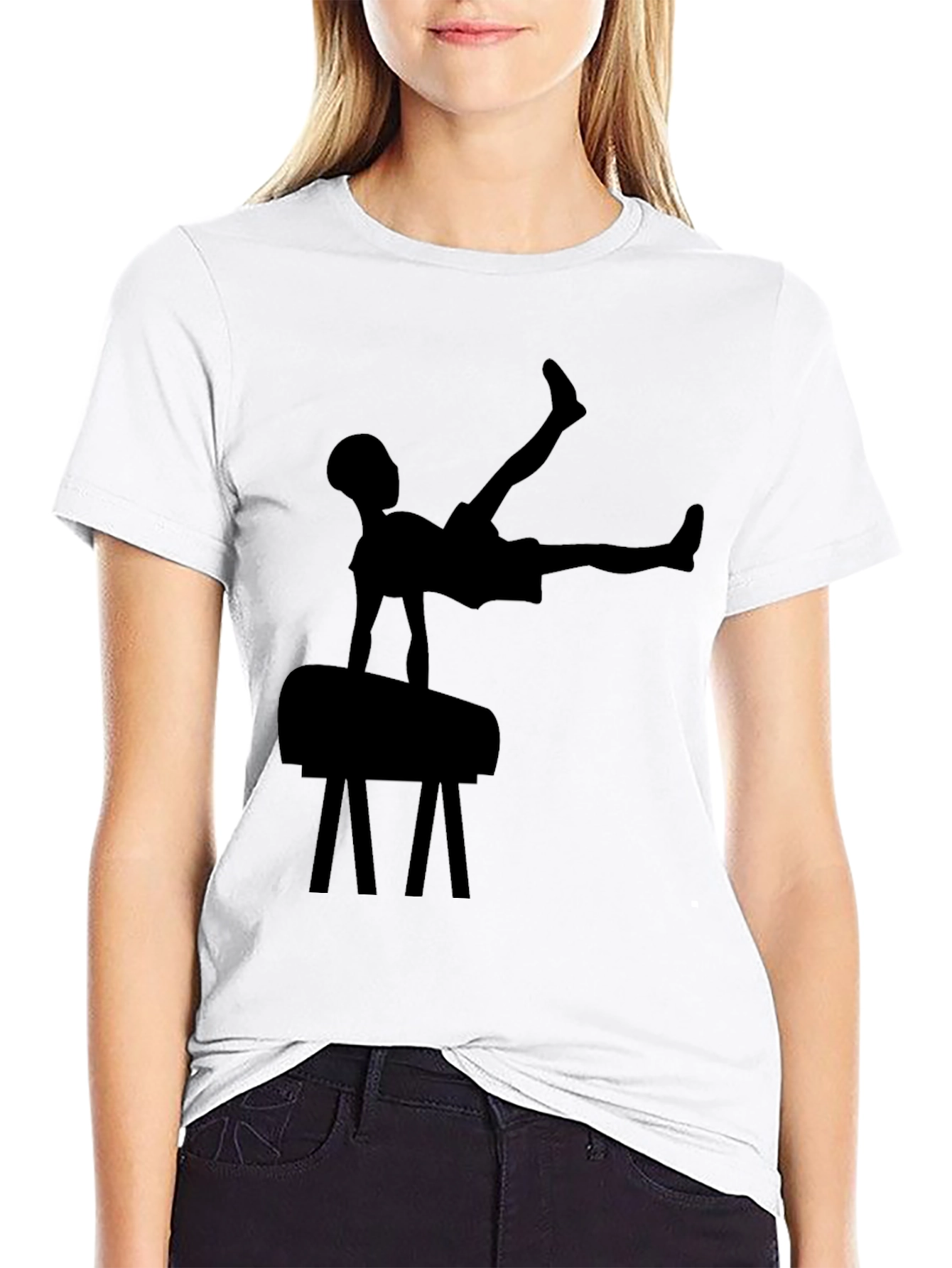 Gymnast Silhouette Black T-Shirt