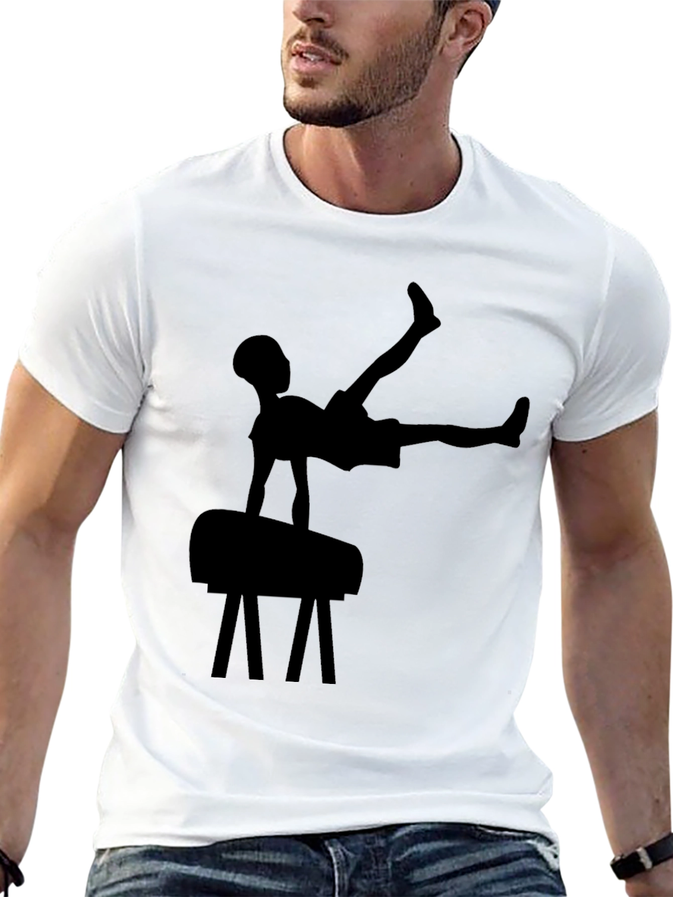 Gymnast Silhouette Black T-Shirt