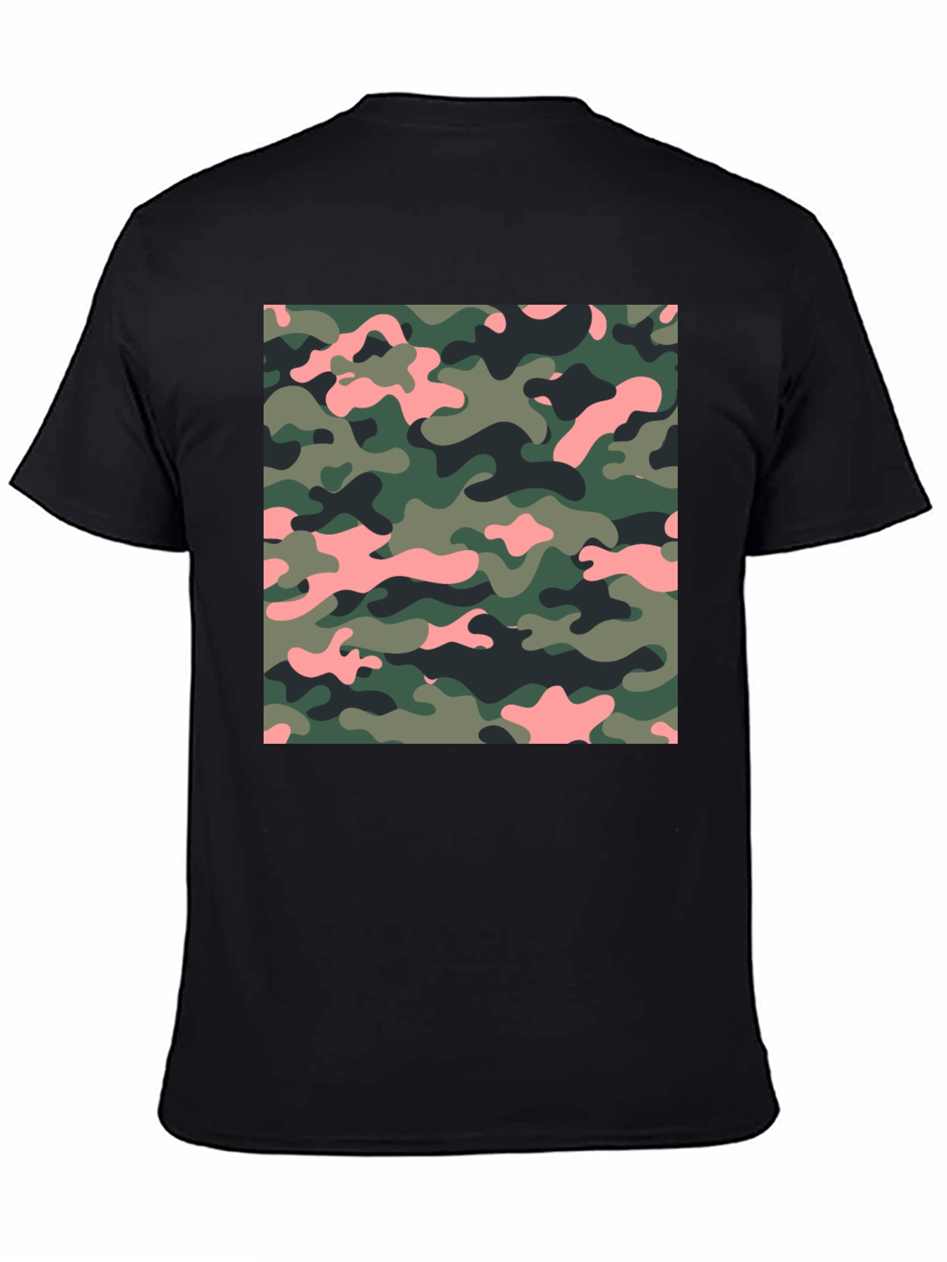 Camo Print Black T-Shirt