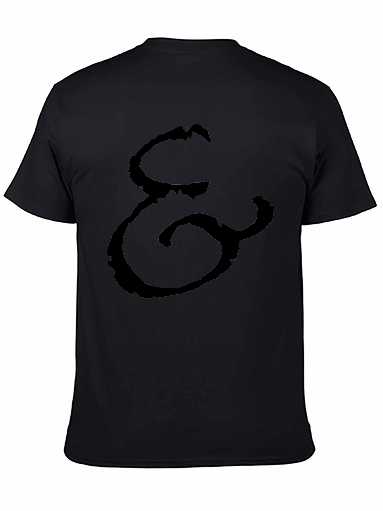 Black T-Shirt with Abstract Print