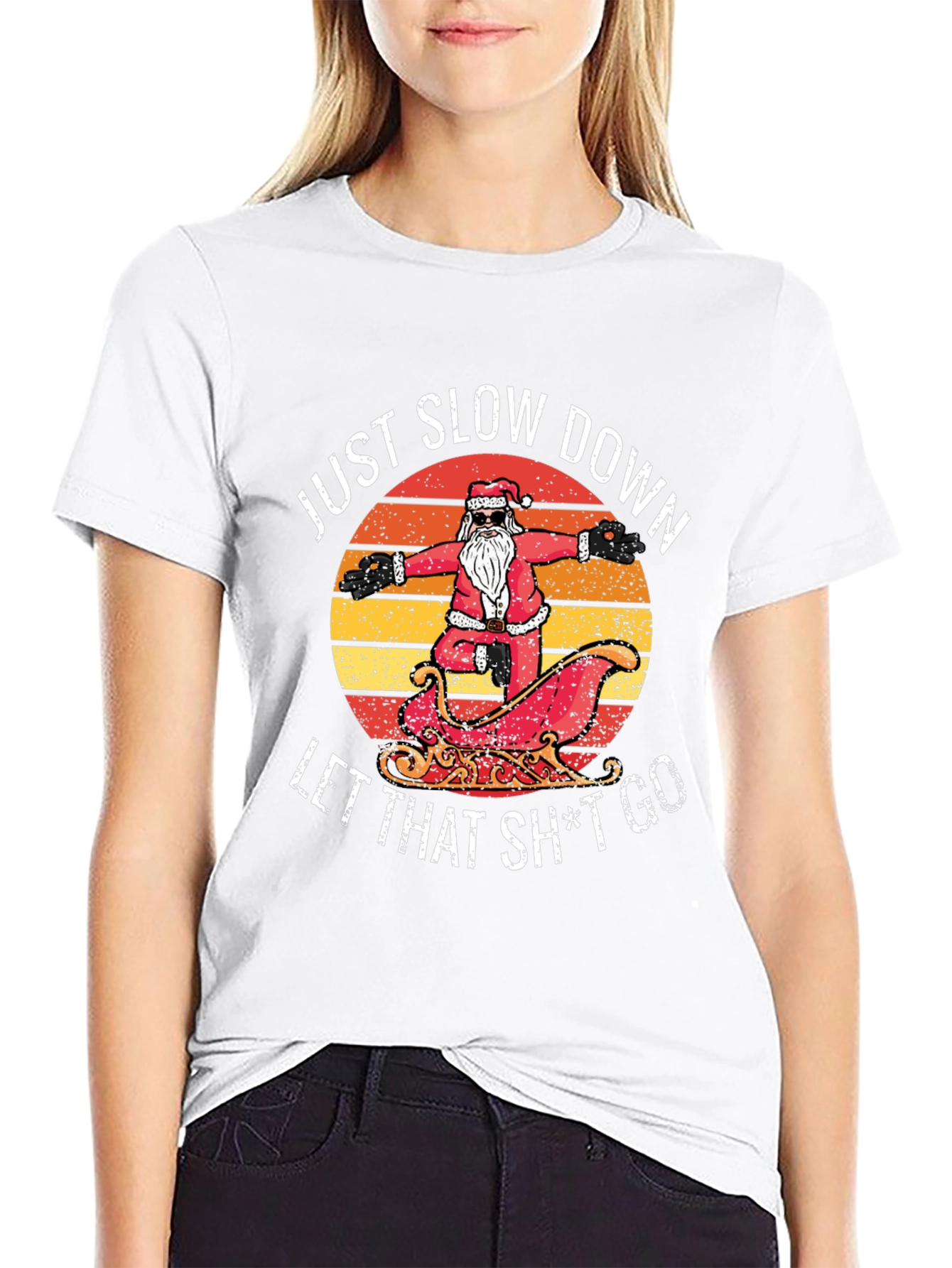 Relaxed Santa Graphic Tee - Just Slow Down