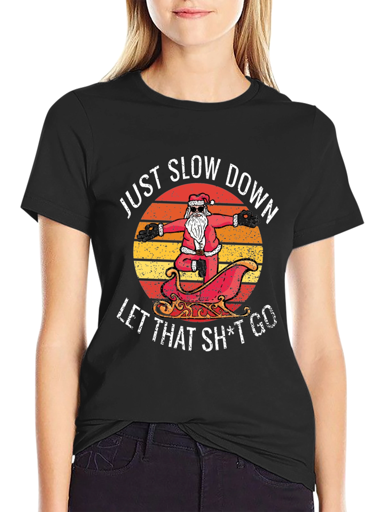 Relaxed Santa Graphic Tee - Just Slow Down