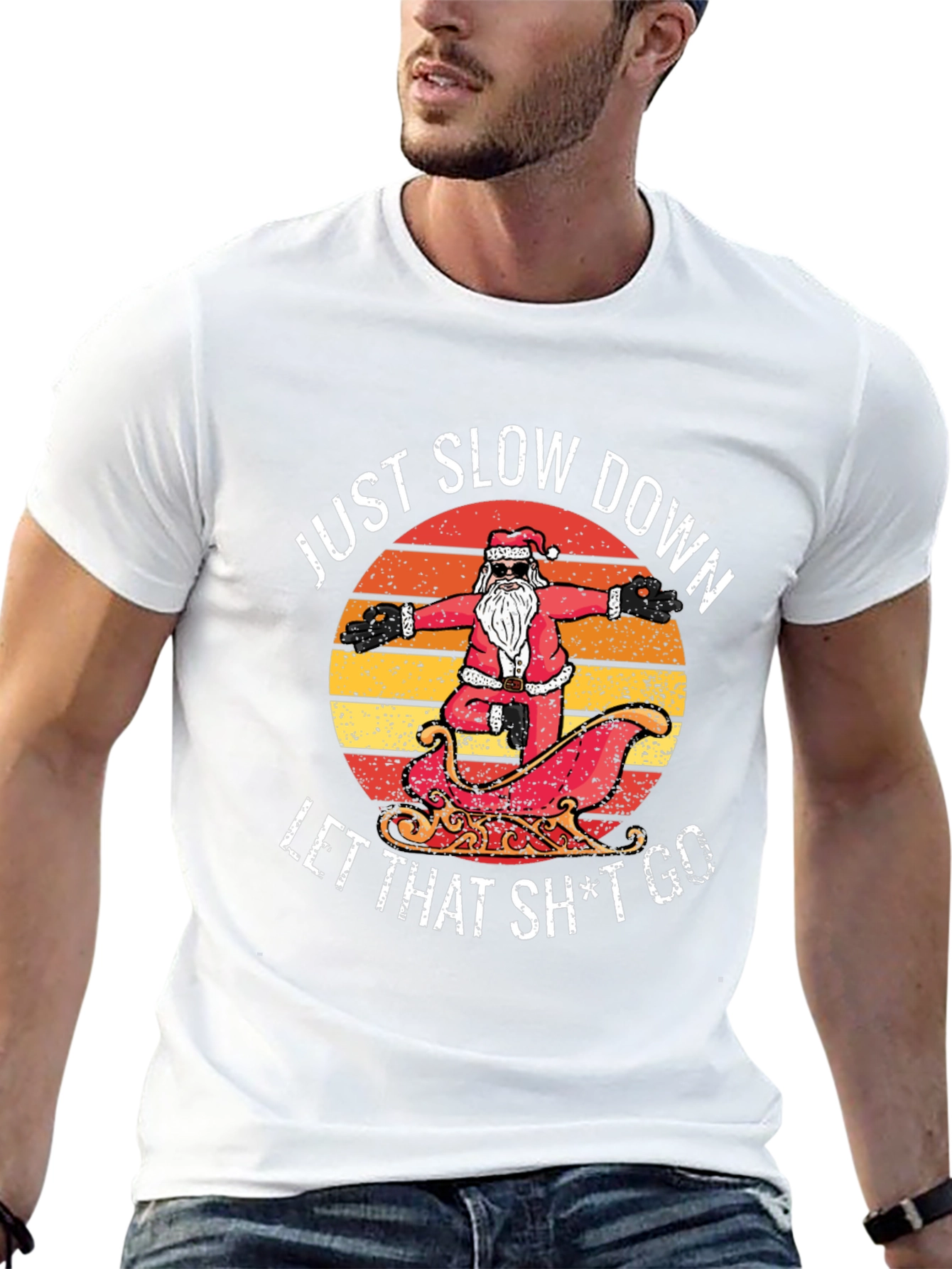 Relaxed Santa Graphic Tee - Just Slow Down