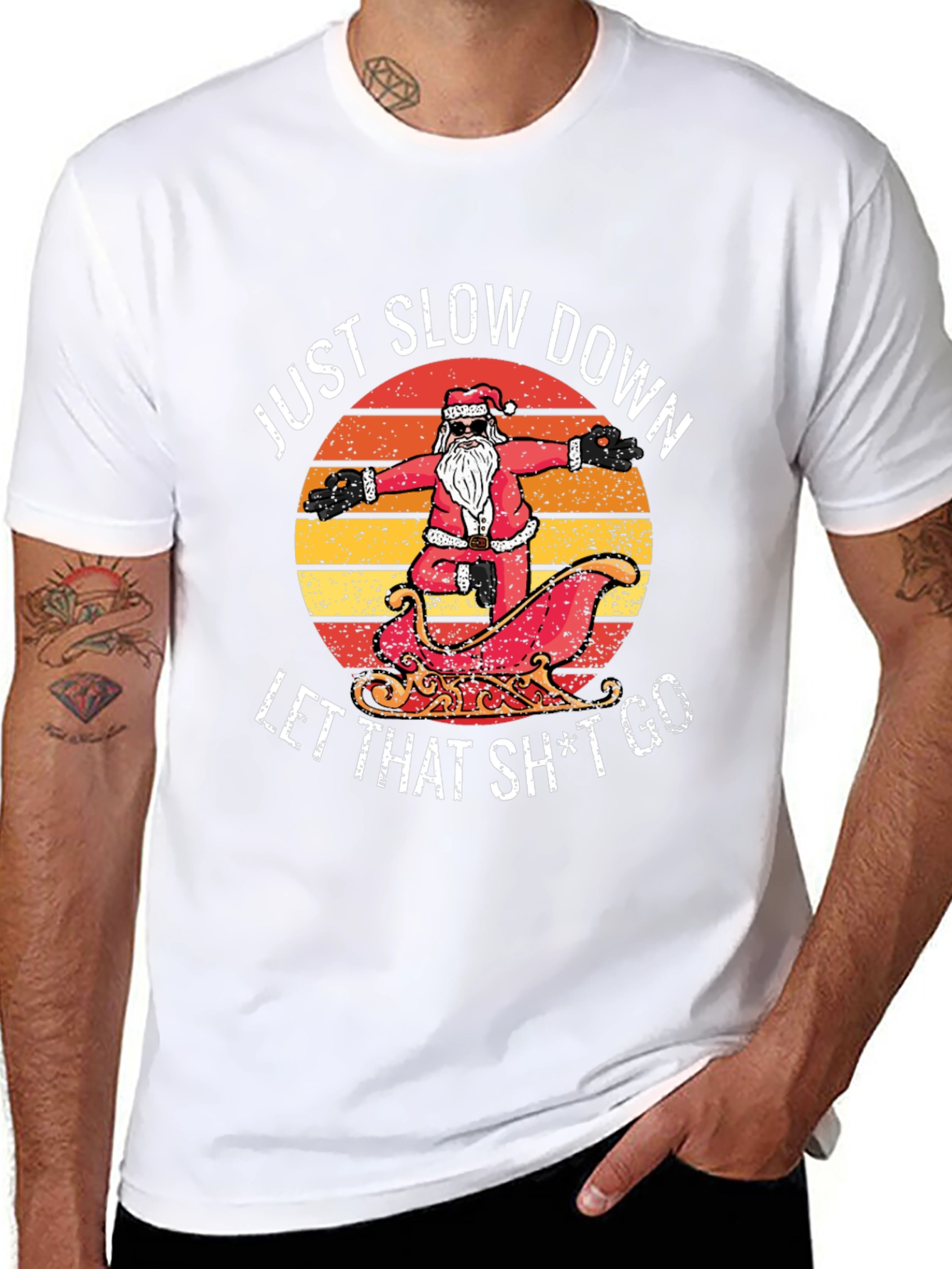 Relaxed Santa Graphic Tee - Just Slow Down