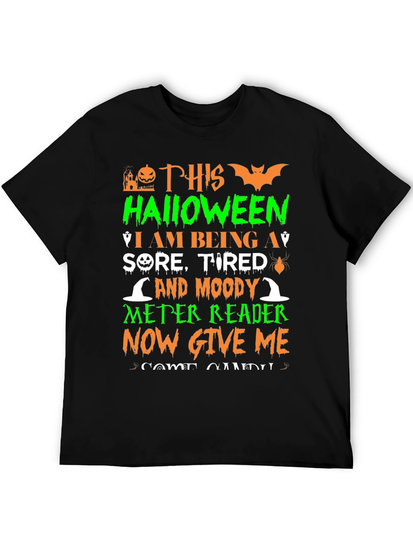 Halloween Sore Tired Moody Meter Reader T-Shirt