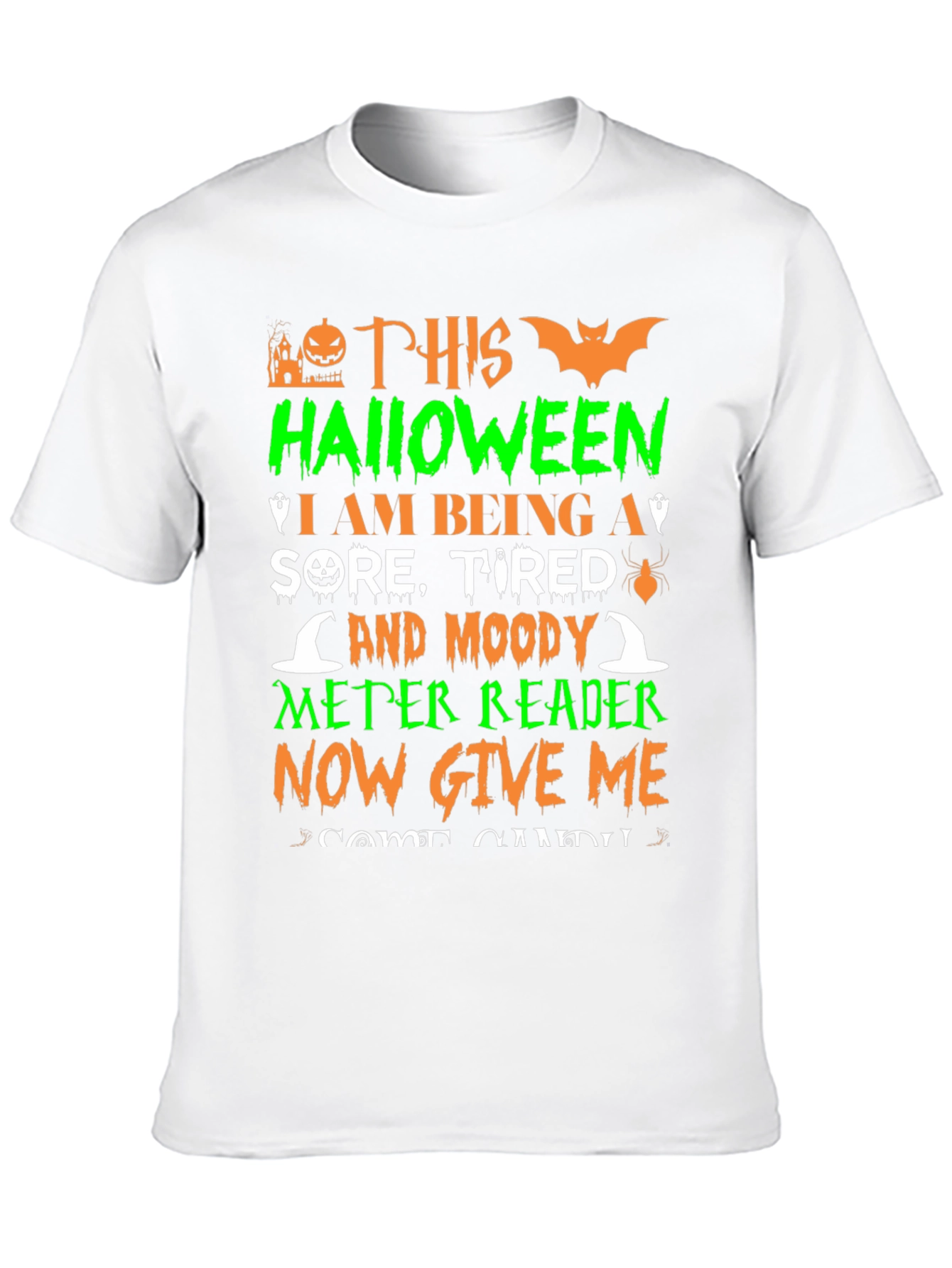Halloween Sore Tired Moody Meter Reader T-Shirt