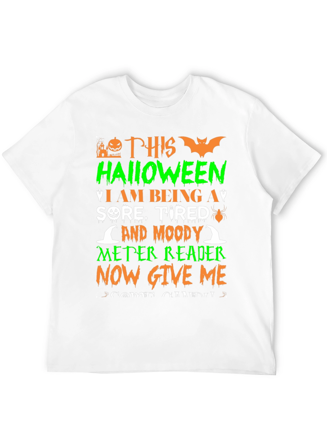 Halloween Sore Tired Moody Meter Reader T-Shirt