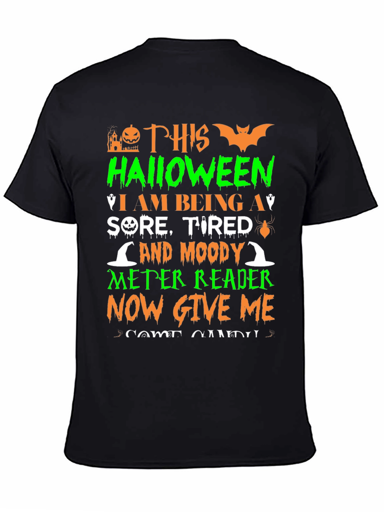 Halloween Sore Tired Moody Meter Reader T-Shirt