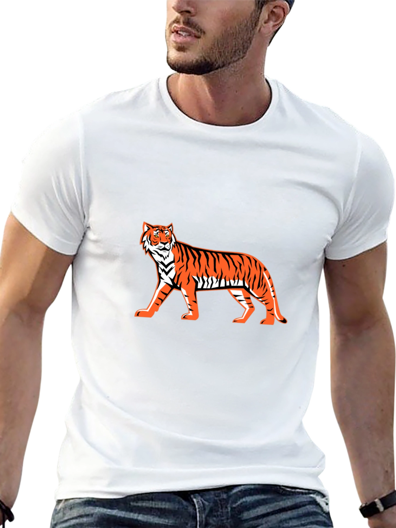 Bold Tiger Graphic Tee - Stylish Black T-Shirt