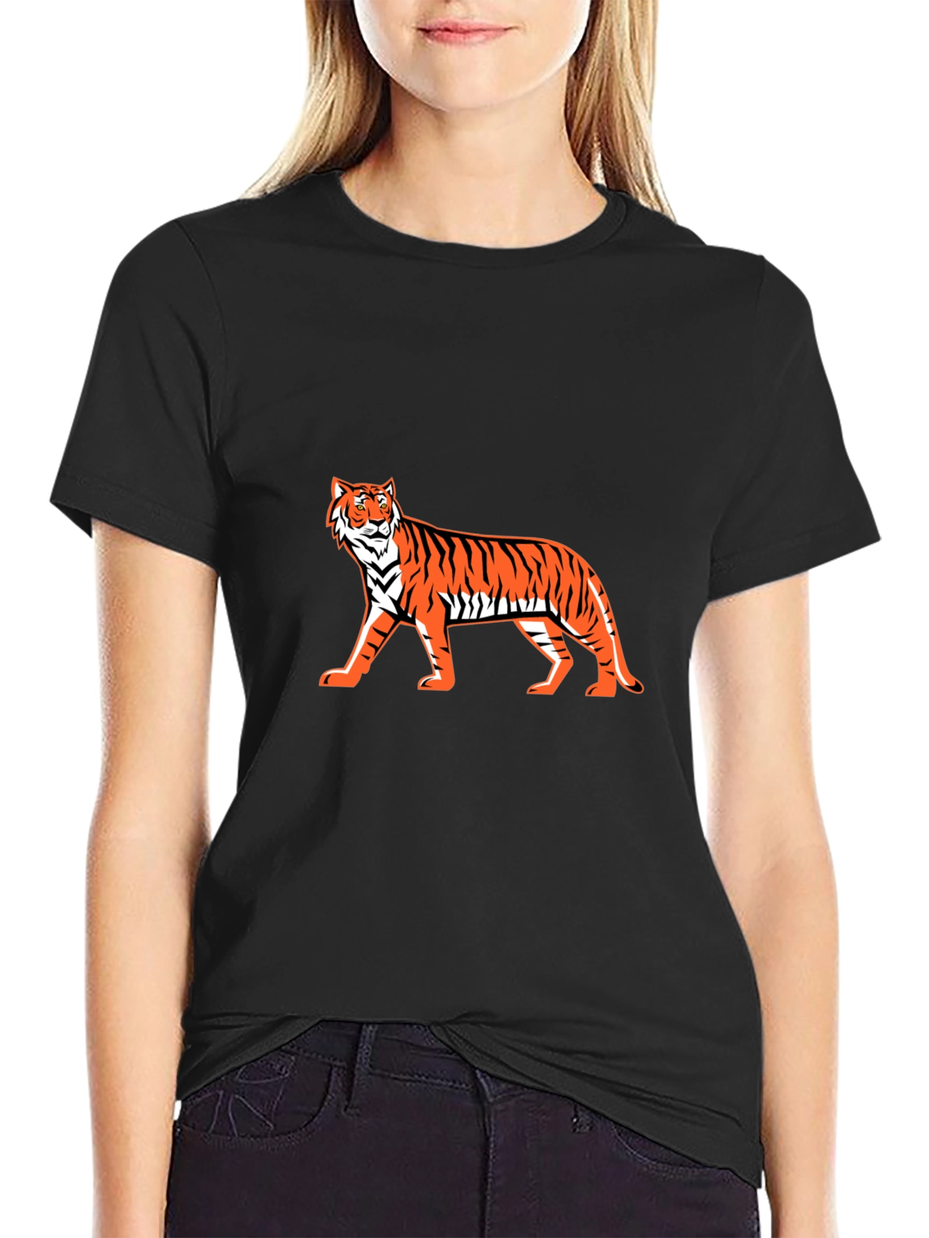 Bold Tiger Graphic Tee - Stylish Black T-Shirt