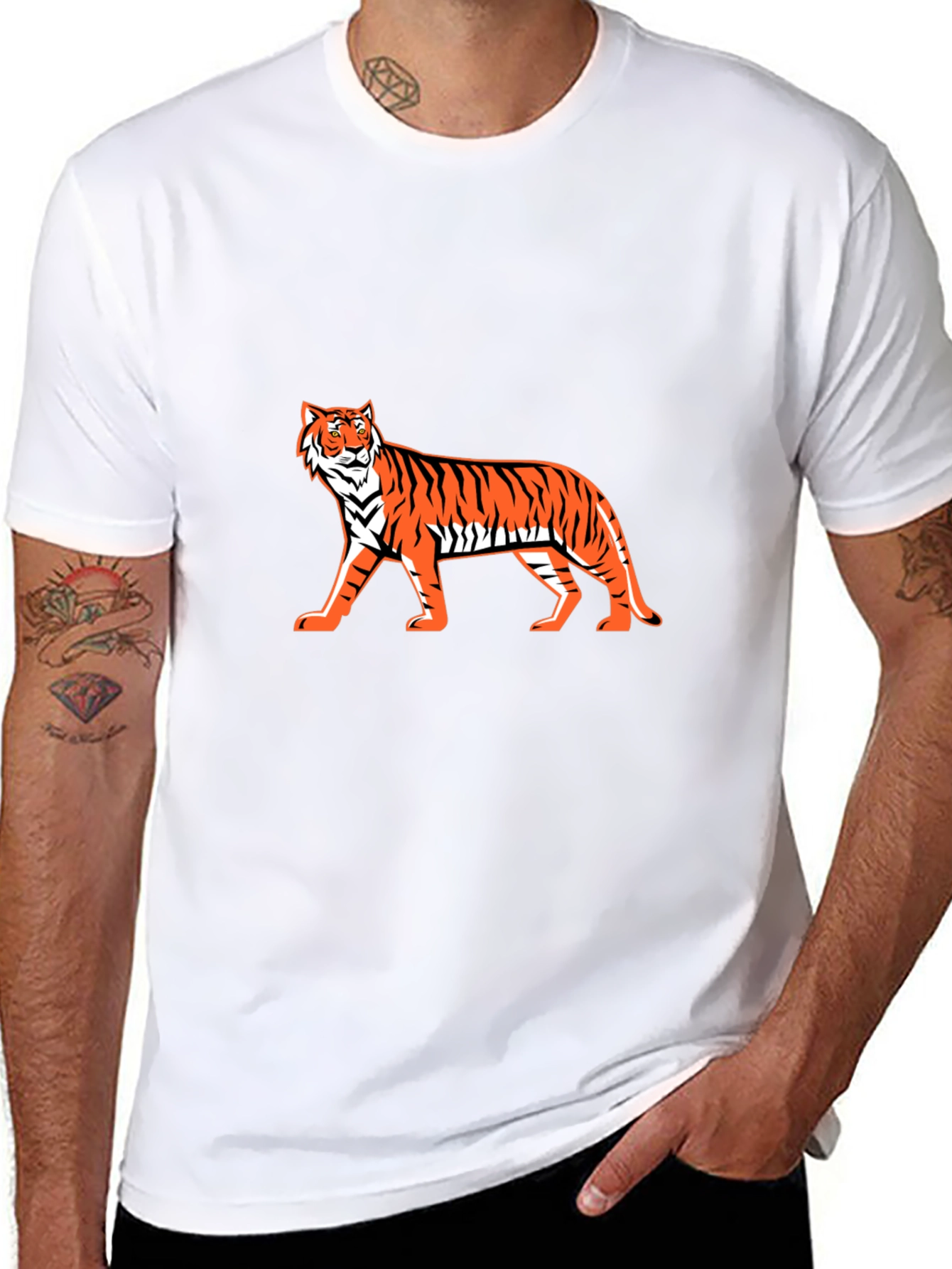 Bold Tiger Graphic Tee - Stylish Black T-Shirt