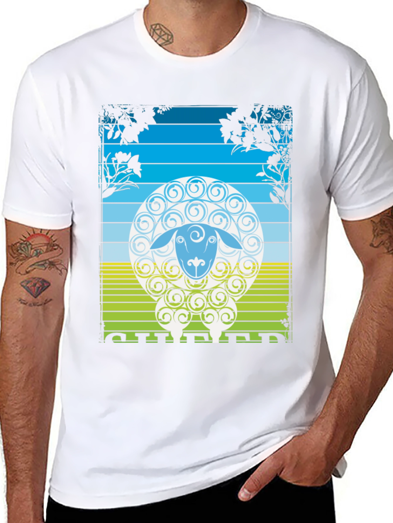 Sheep Graphic T-Shirt - Nature Inspired Design