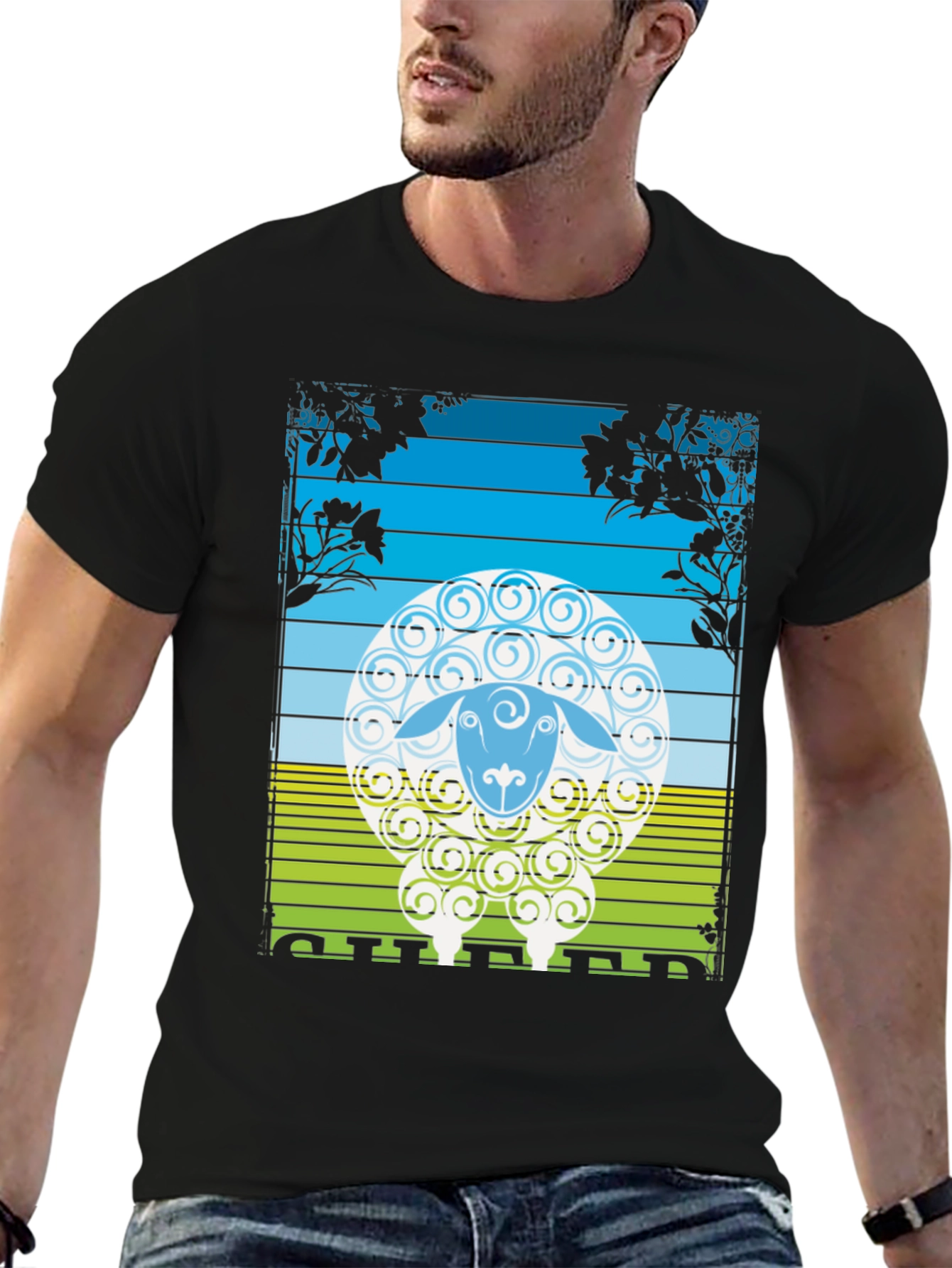 Sheep Graphic T-Shirt - Nature Inspired Design