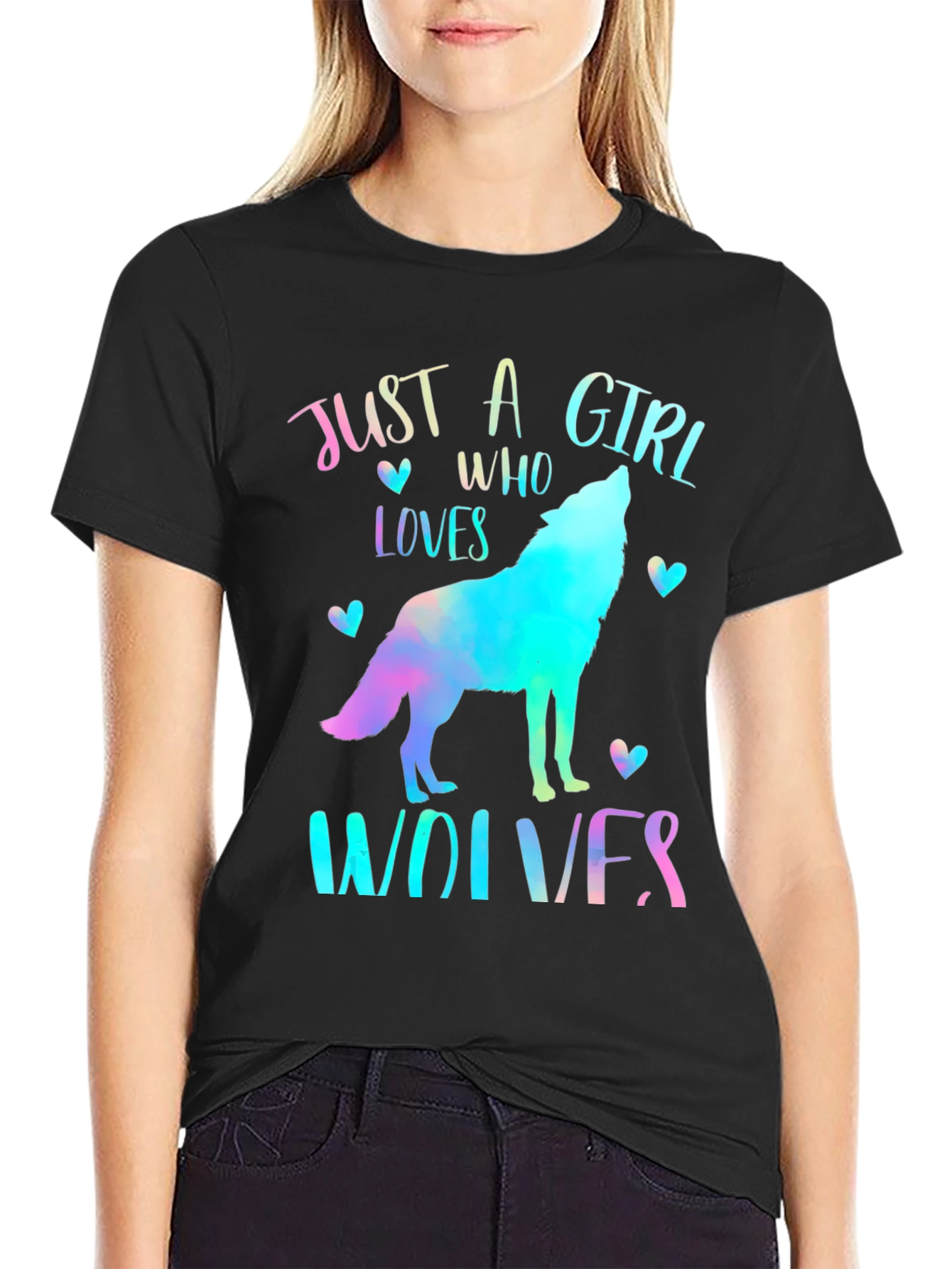 Just A Girl Who Loves Wolves Graphic Tee