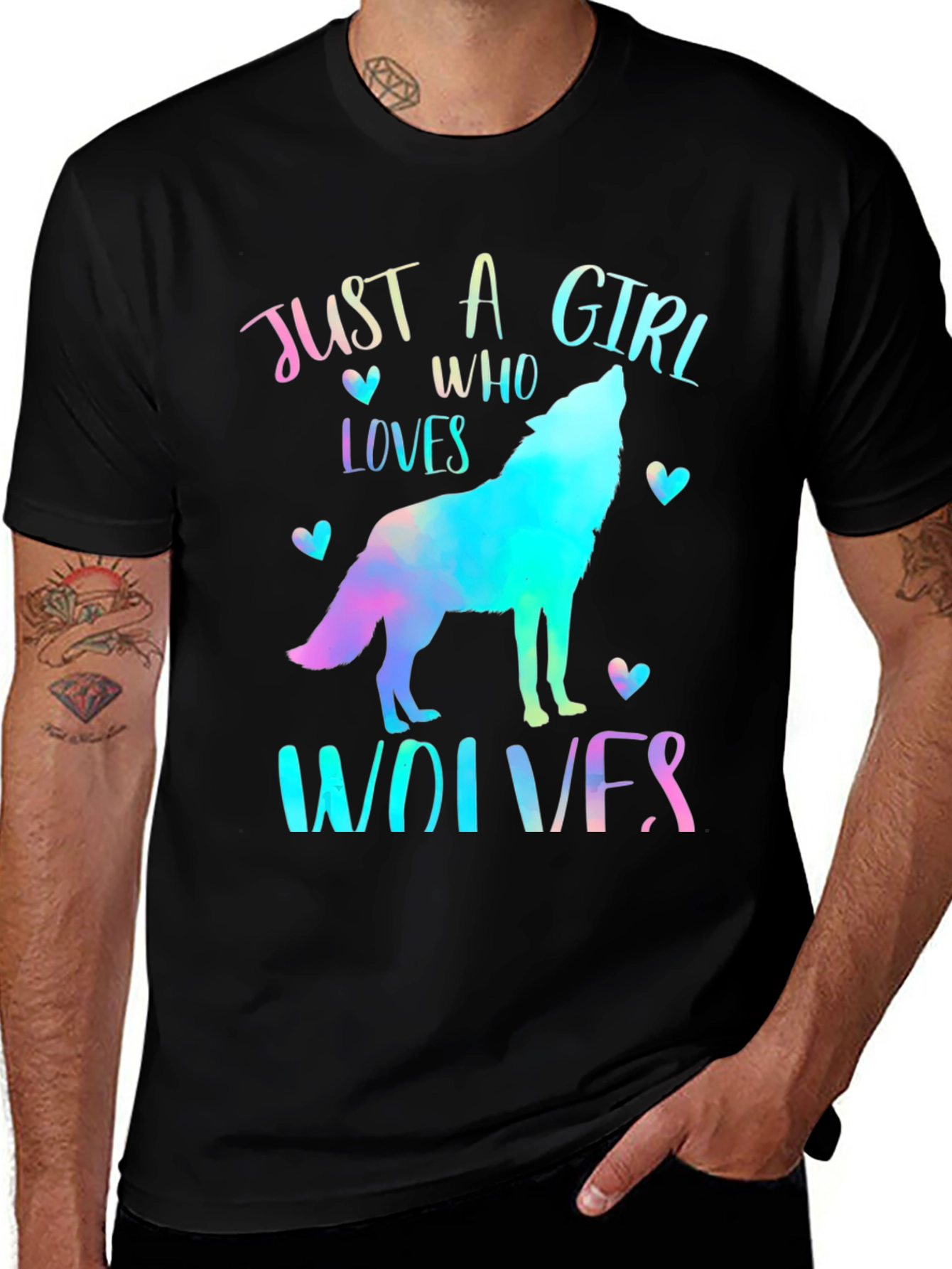 Just A Girl Who Loves Wolves Graphic Tee