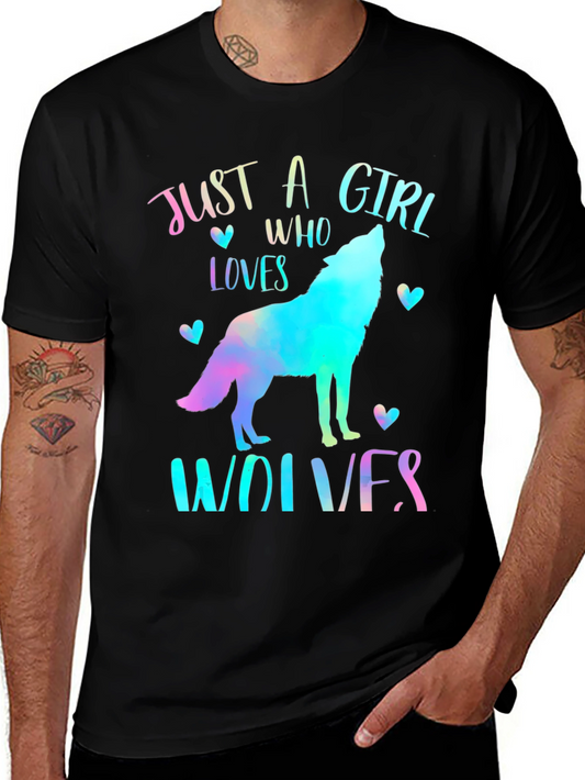 Just A Girl Who Loves Wolves Graphic Tee