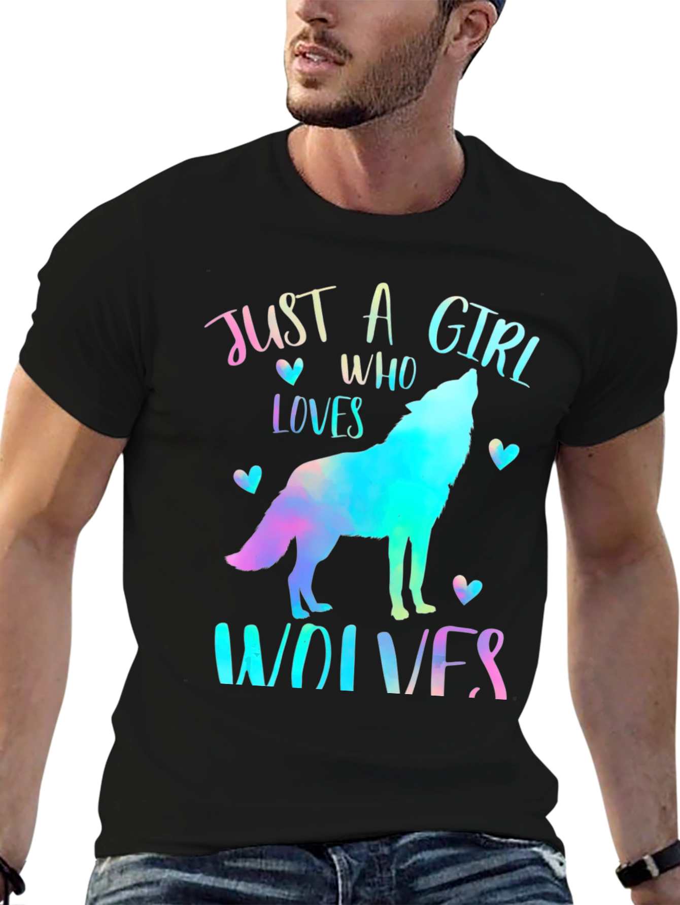 Just A Girl Who Loves Wolves Graphic Tee