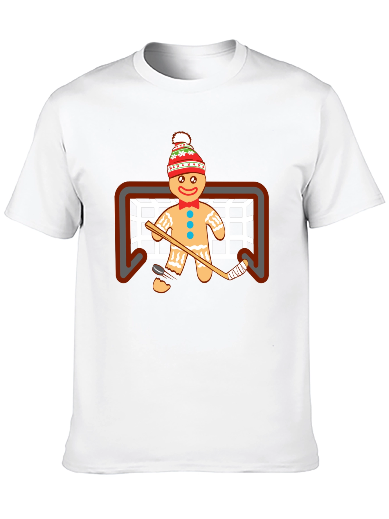 Gingerbread Hockey T-Shirt - Holiday Fun!