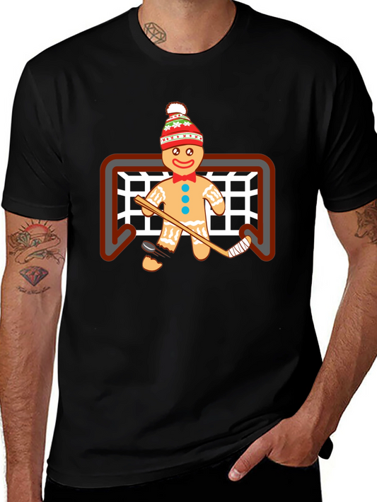 Gingerbread Hockey T-Shirt - Holiday Fun!