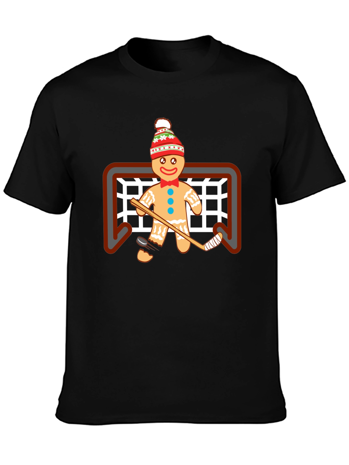 Gingerbread Hockey T-Shirt - Holiday Fun!
