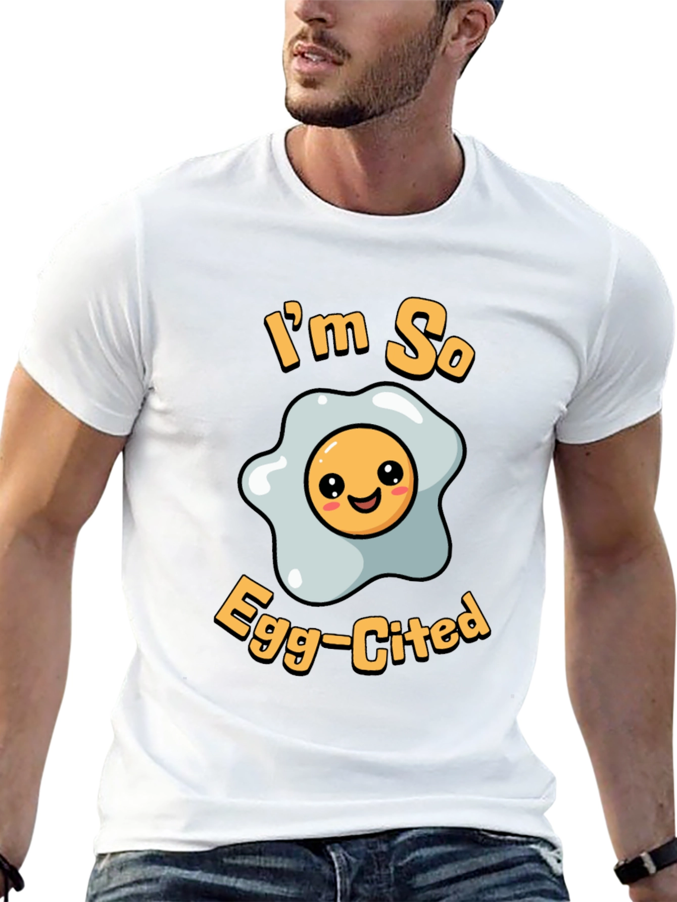 Funny Im So Egg-Cited T-Shirt - Black