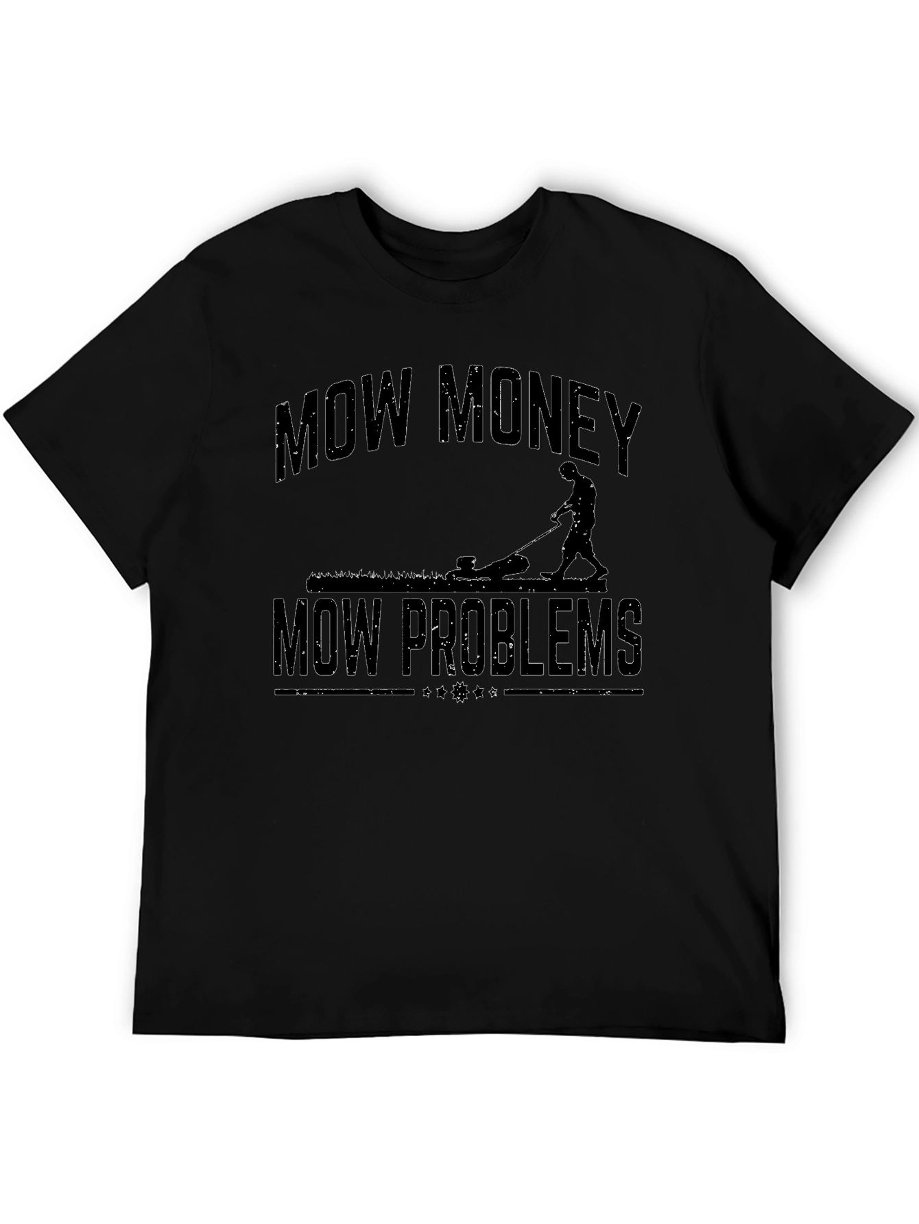 Mow Money Mow Problems Black Graphic Tee