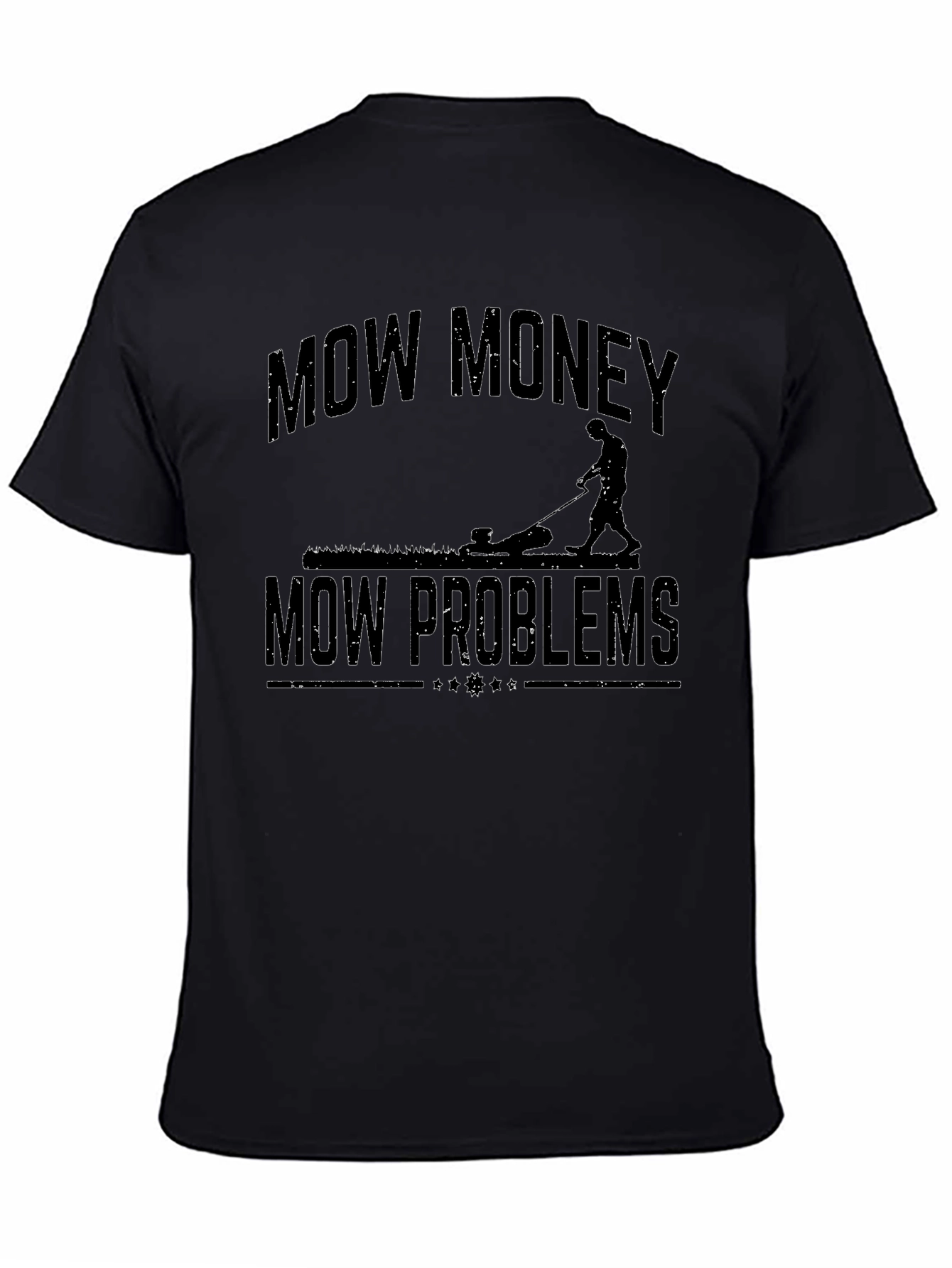 Mow Money Mow Problems Black Graphic Tee