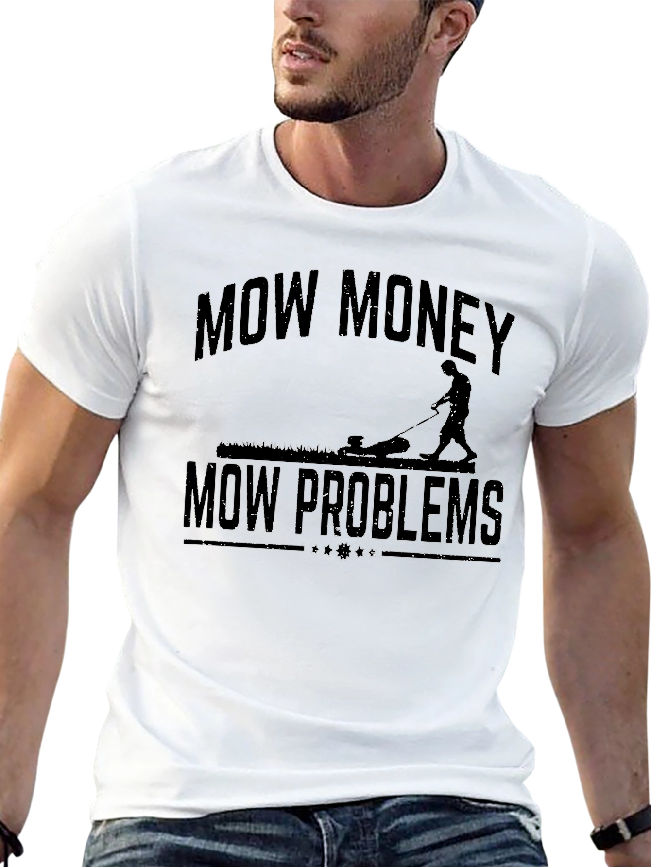 Mow Money Mow Problems Black Graphic Tee