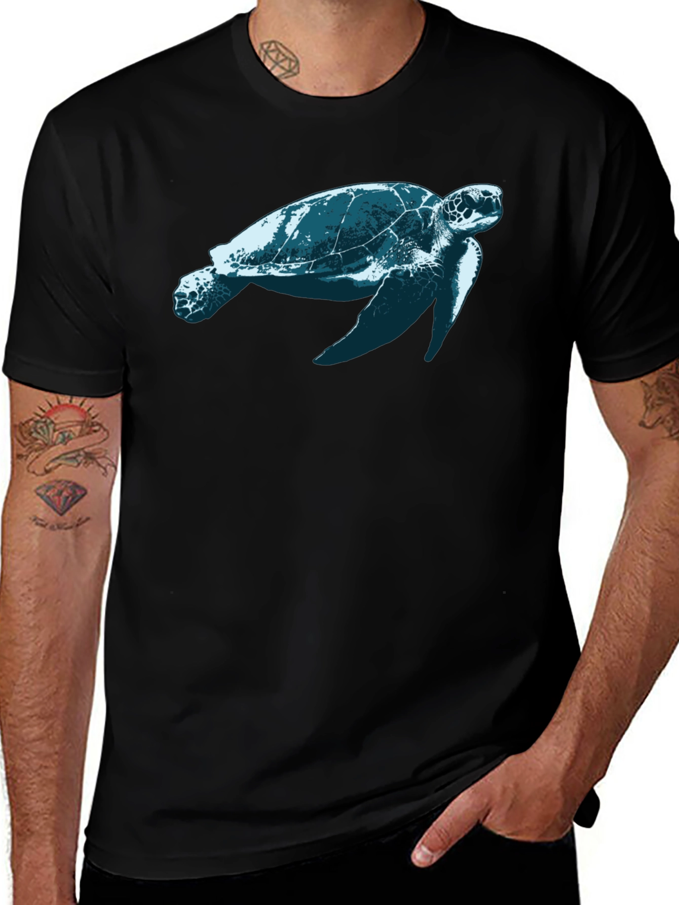 Turtle Graphic Black T-Shirt | Stylish and Comfortable