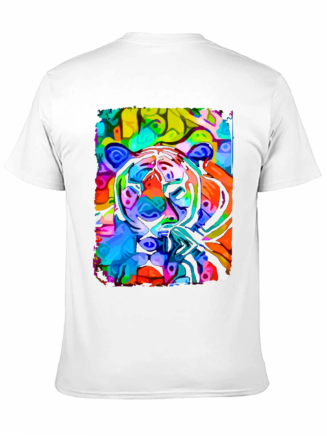 Vibrant Tiger Graphic Tee - Abstract Art Print