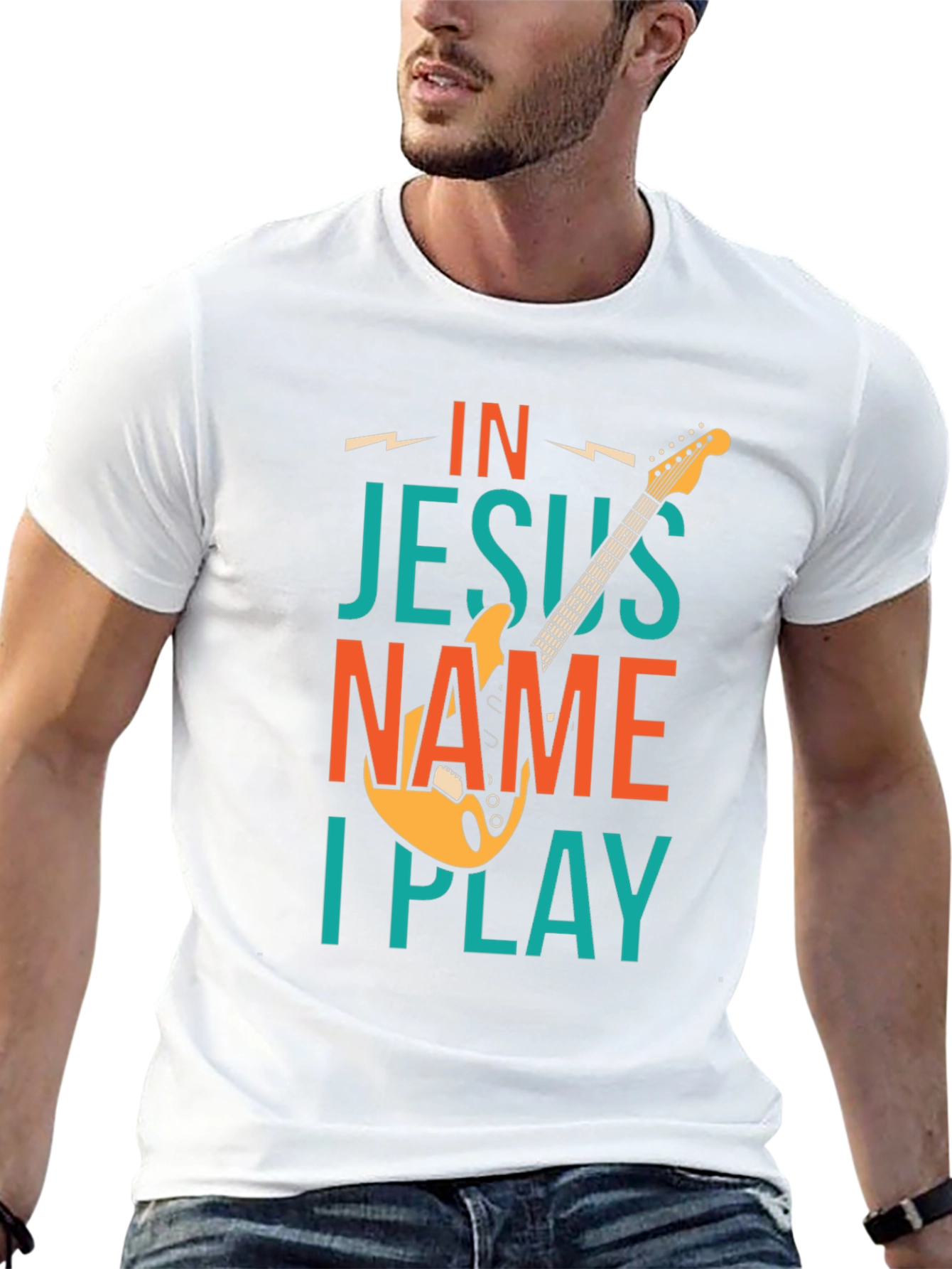 In Jesus Name I Play Guitar T-Shirt