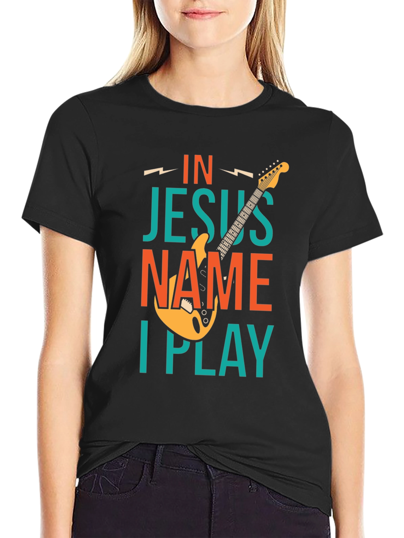 In Jesus Name I Play Guitar T-Shirt