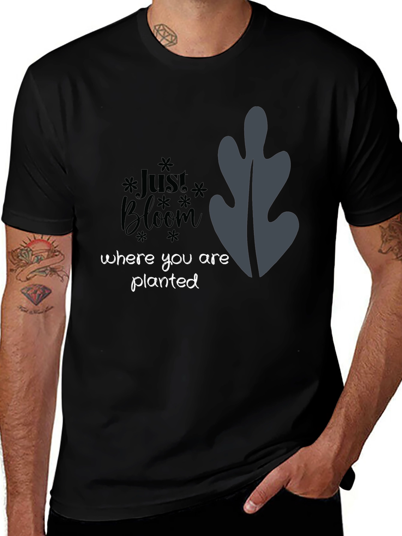 Just Bloom Black Graphic Tee