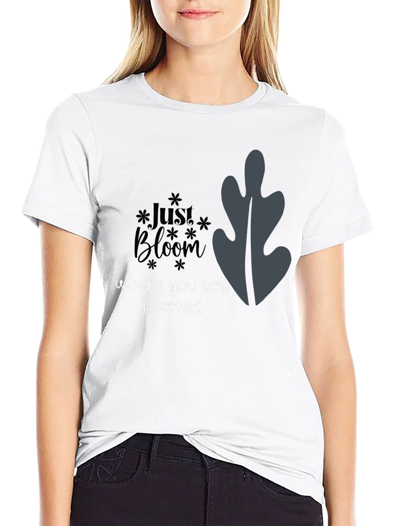 Just Bloom Black Graphic Tee