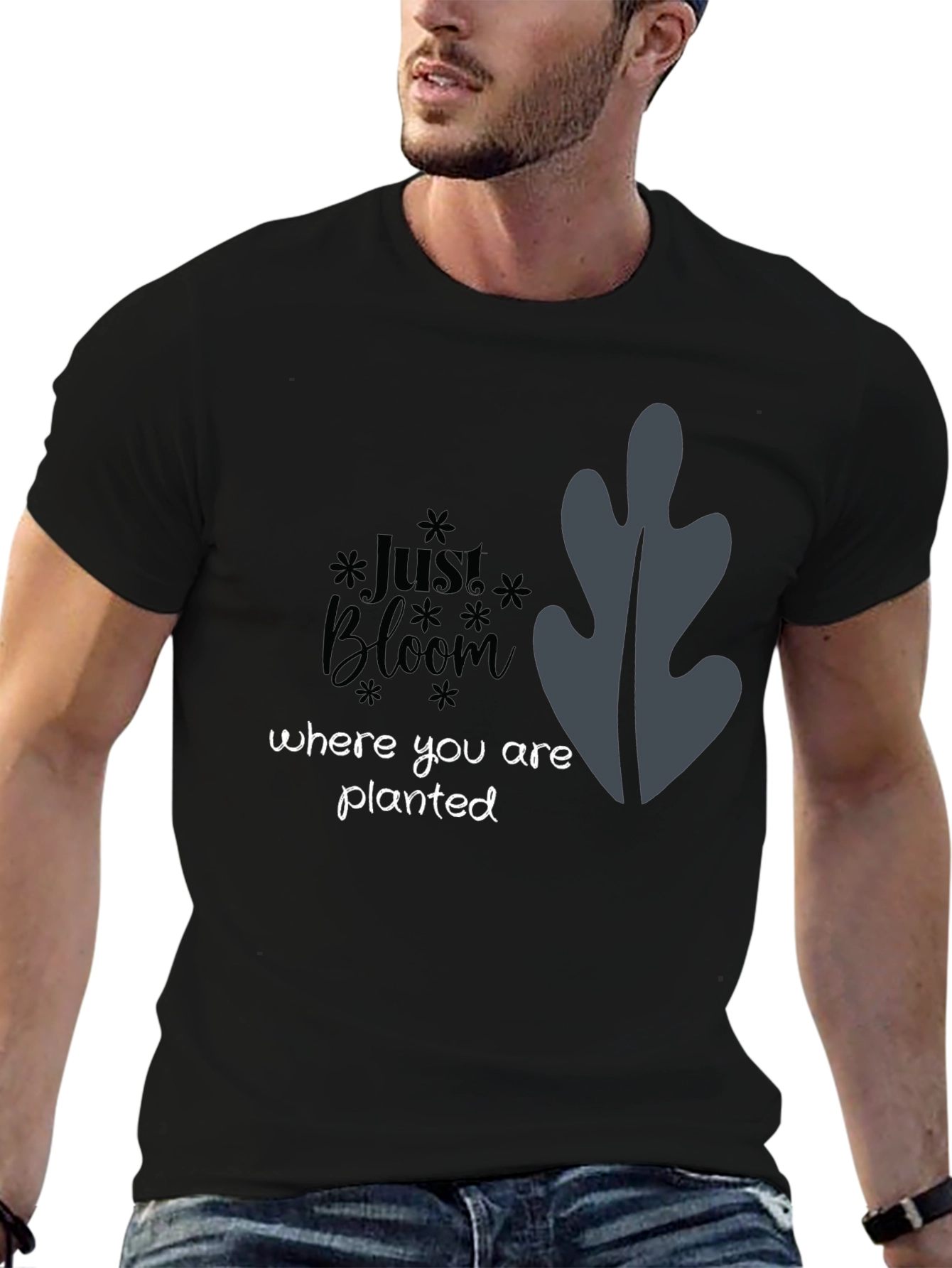 Just Bloom Black Graphic Tee