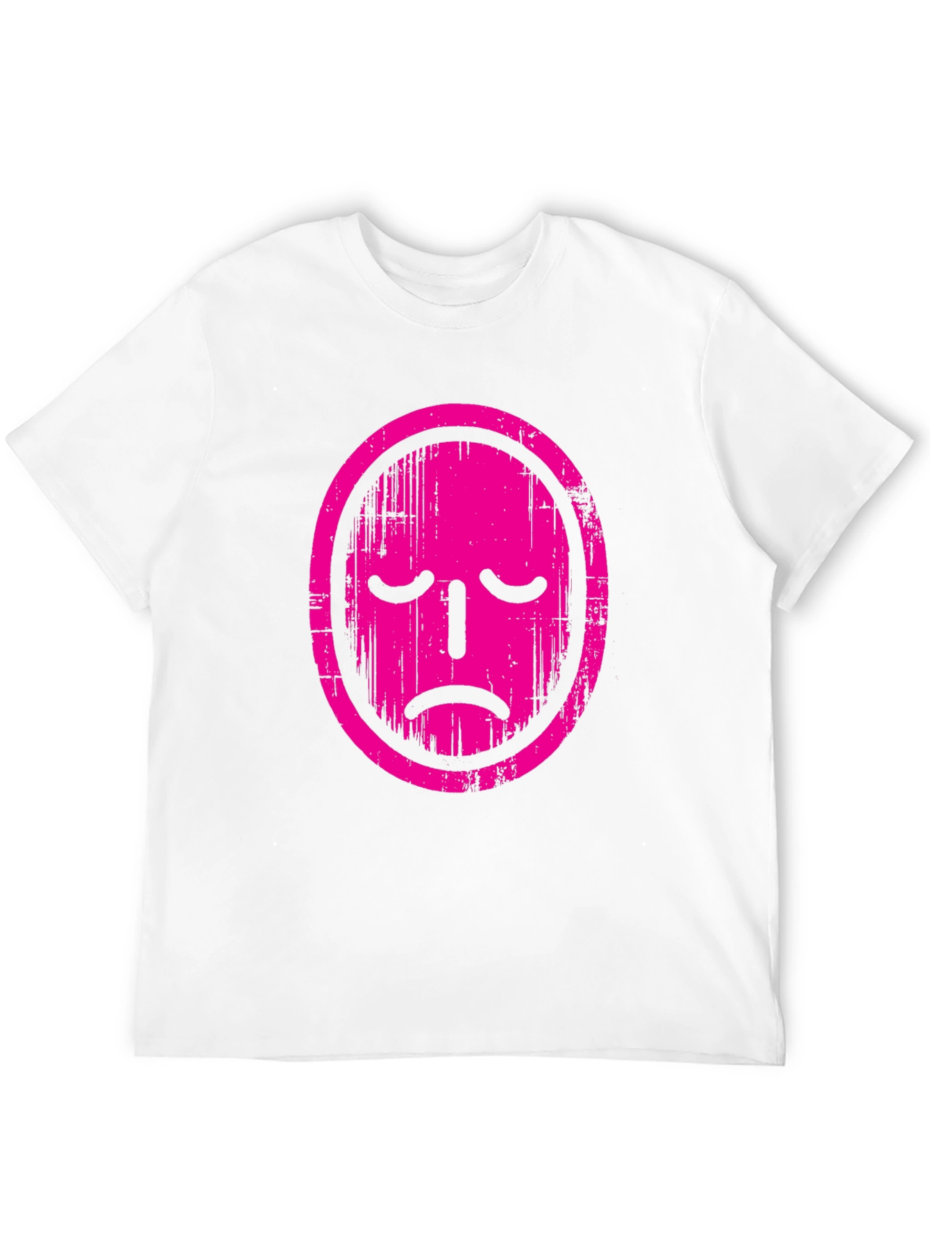 Sad Face Graphic Tee - Black Cotton T-Shirt