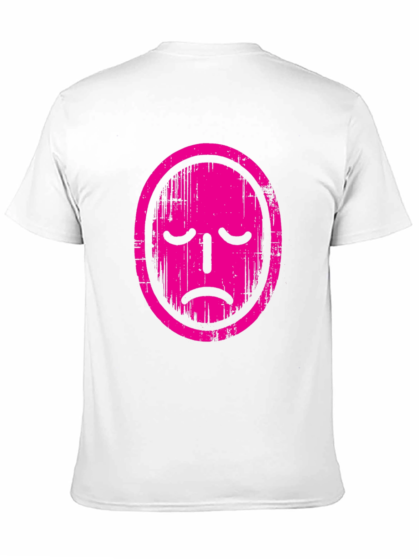 Sad Face Graphic Tee - Black Cotton T-Shirt