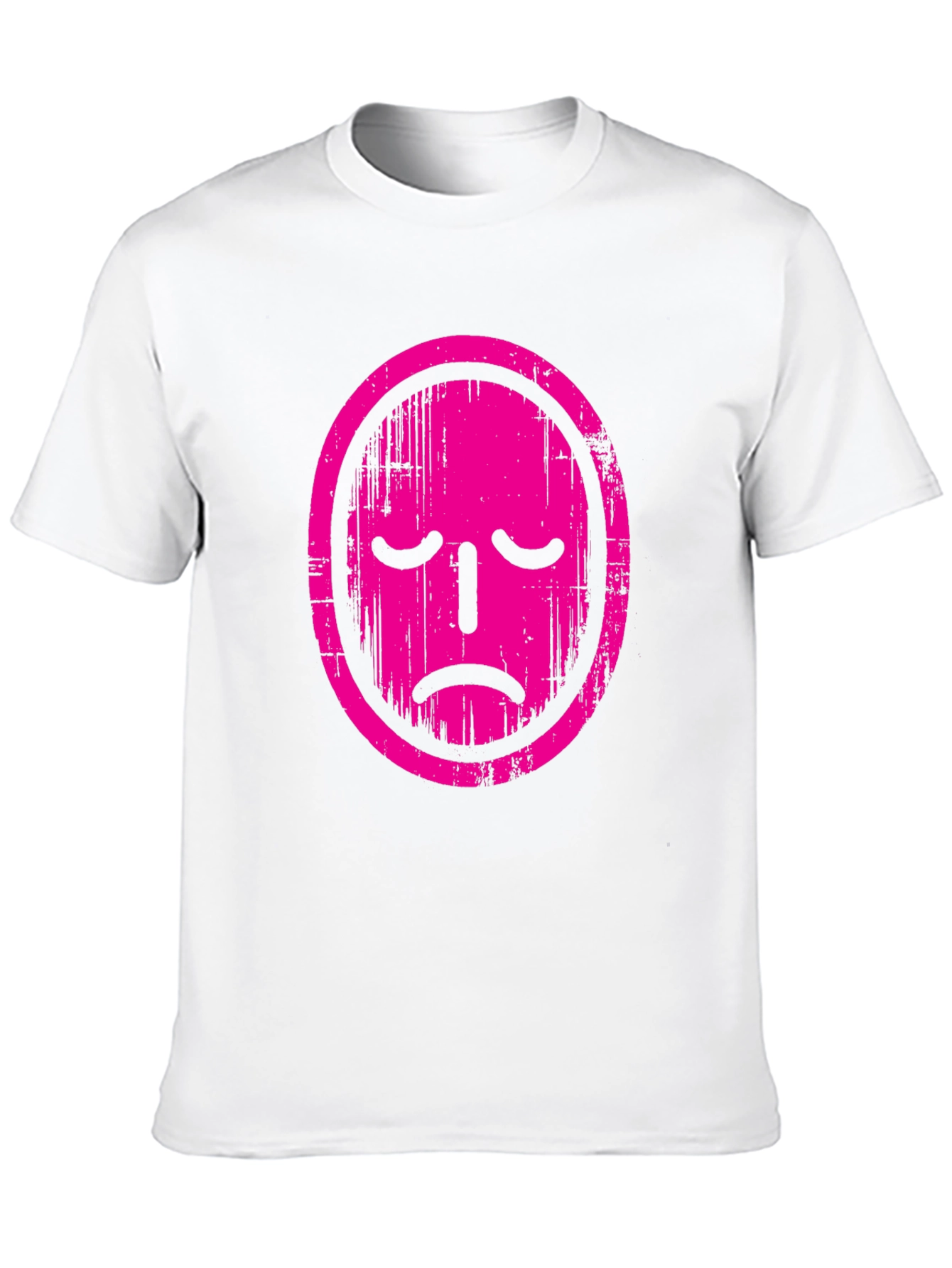 Sad Face Graphic Tee - Black Cotton T-Shirt